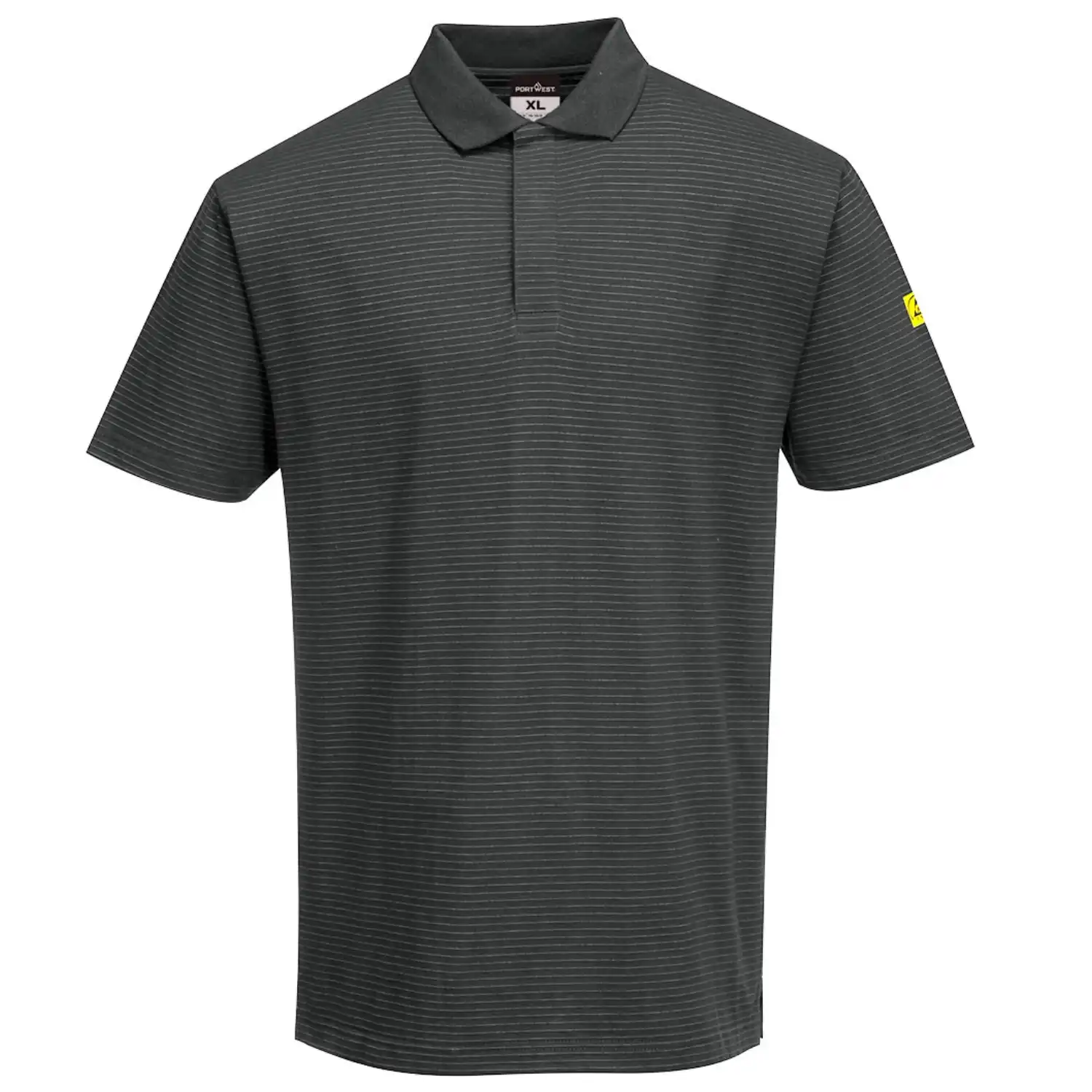 ESD Antistatik Polo-Shirt "AS21" in grau, L - Thumbnail 1