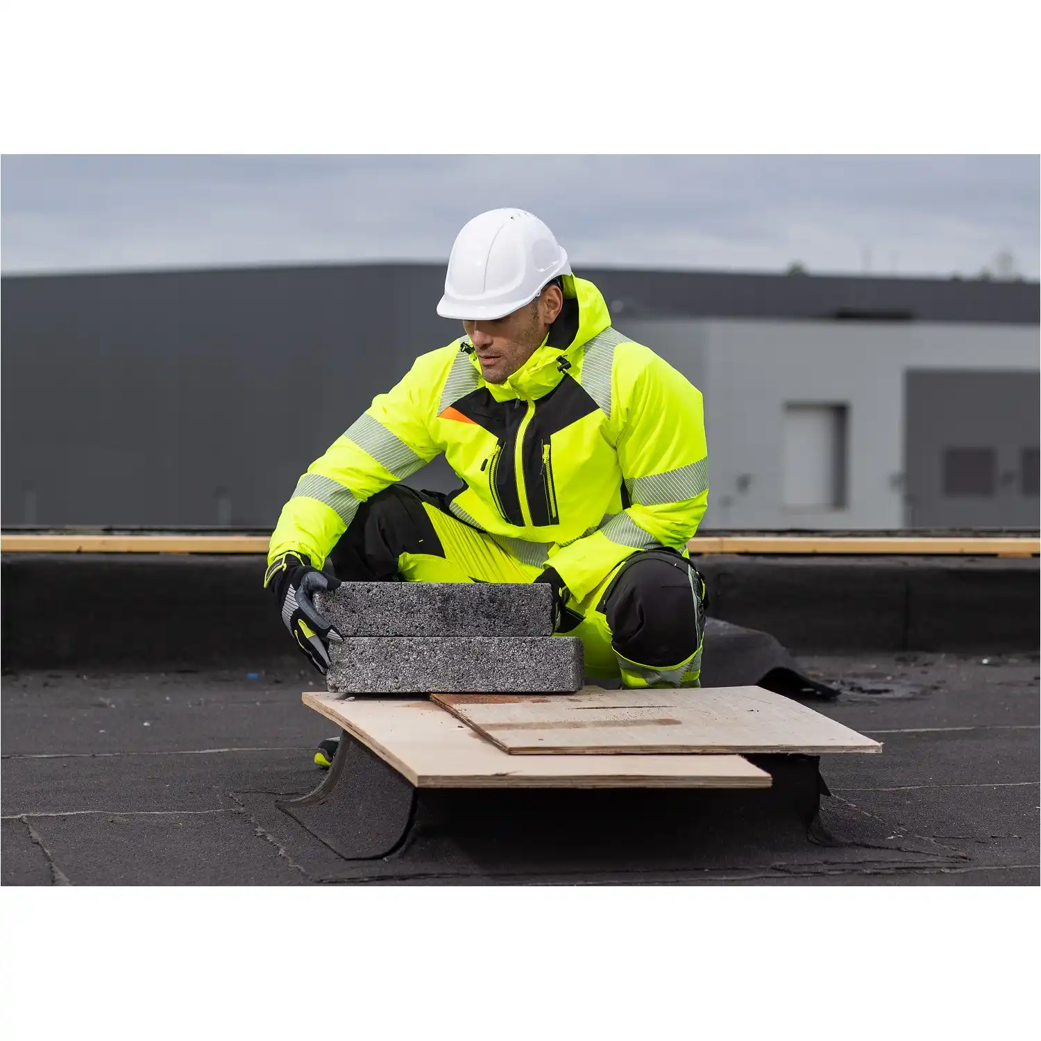 Warnschutz Winterjacke "DX461" DX4 in gelb/schwarz, L - Thumbnail 3