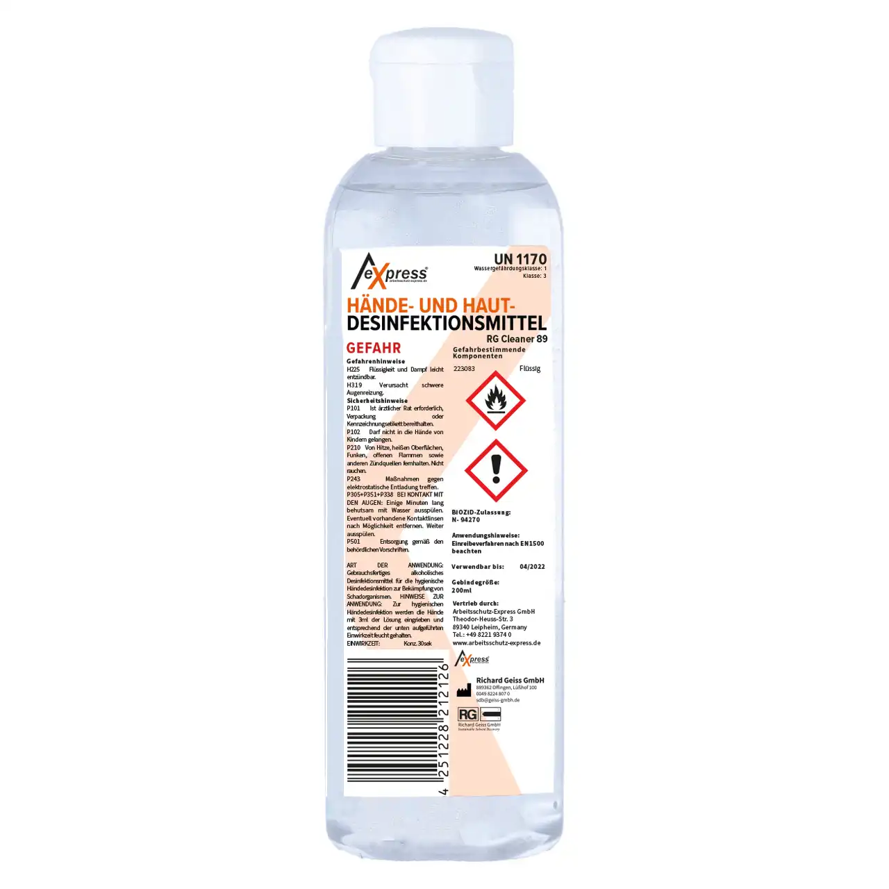 Haut- und Handdesinfektion "BASIC" | 200ml-Flasche - Bild 1