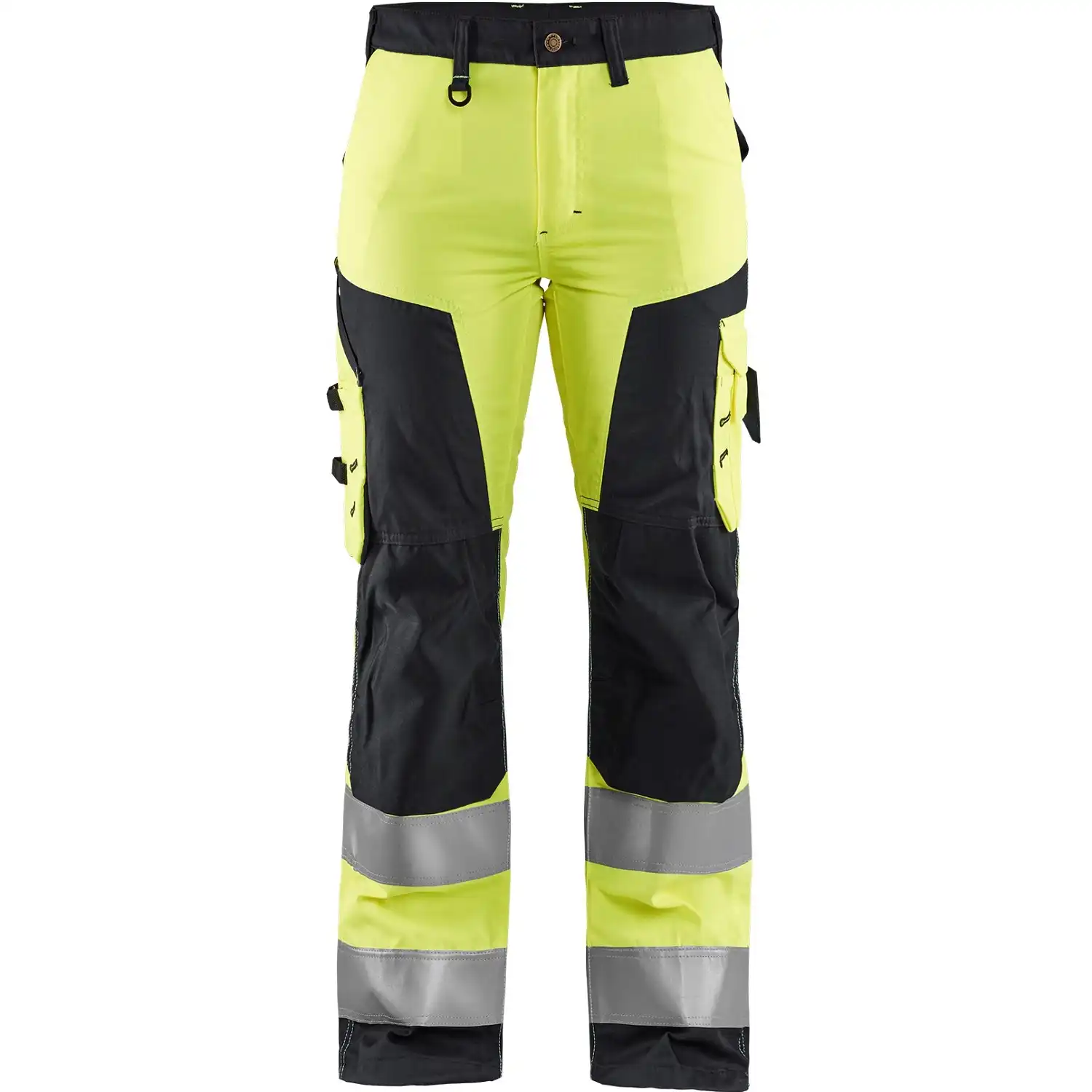 Damen Warnschutz-Bundhose "7155" in gelb/schwarz, 38 - Thumbnail 1