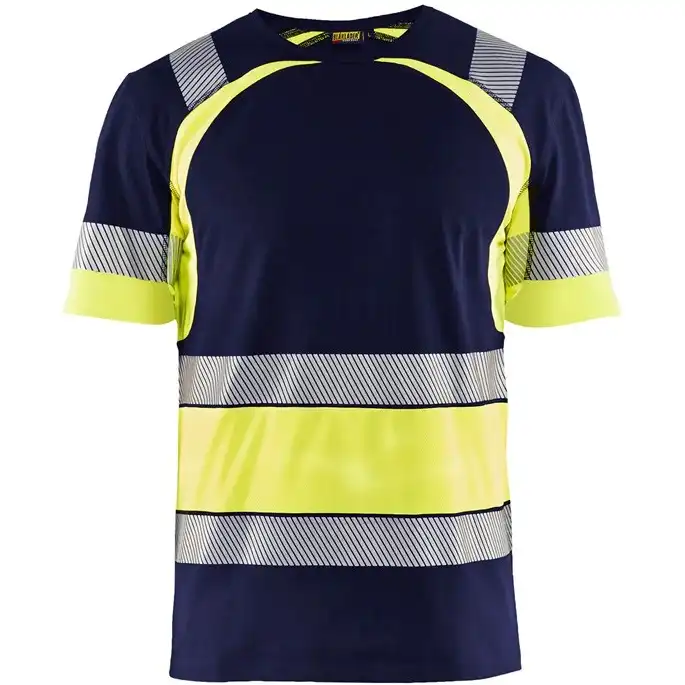 Warnschutz T-Shirt "3421" in marine/gelb, XL - Thumbnail 1