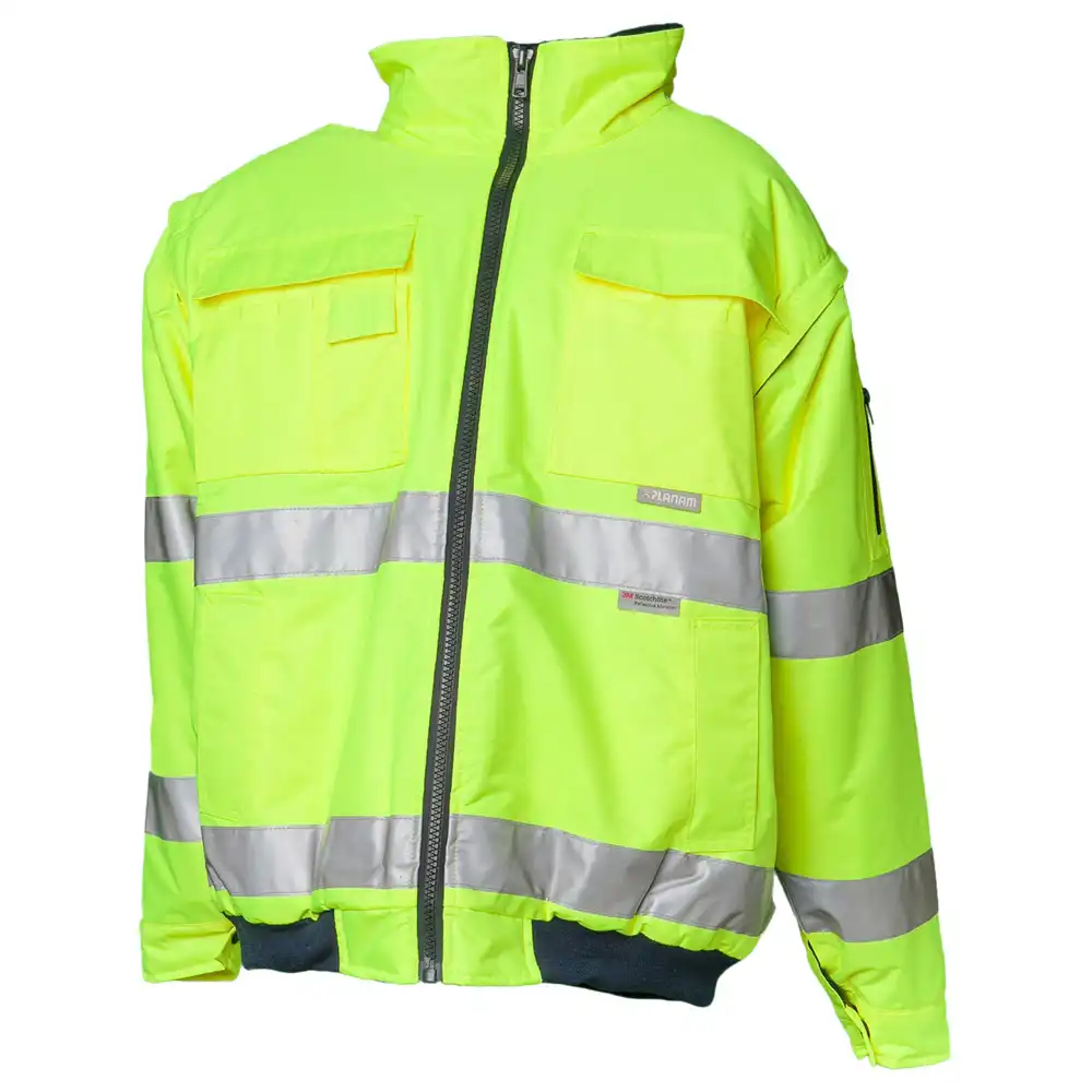 Warnschutz Pilotenjacke 2in1 "UNI" in uni gelb, L - Thumbnail 1