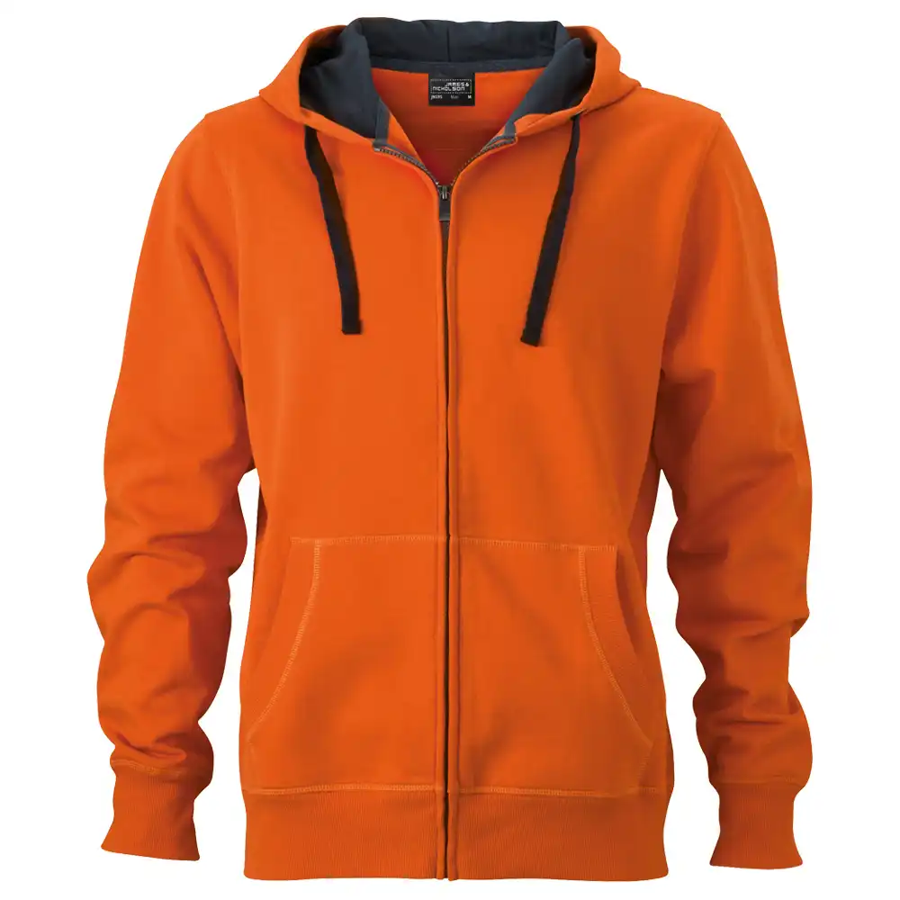 Kapuzen-Sweatjacke "JN595" in dark-orange, XL - Bild 1