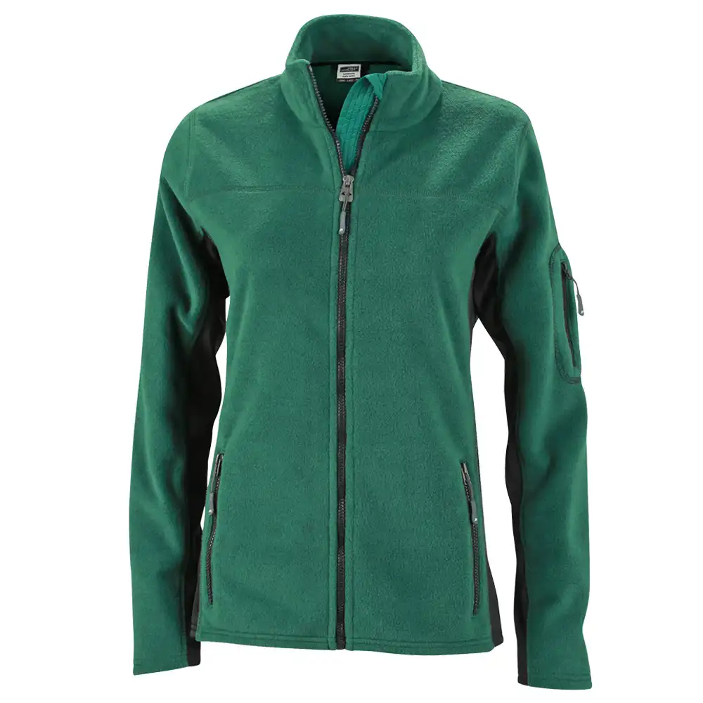 Damen Fleecejacke "JN841" in grün/schwarz, M - Bild 1