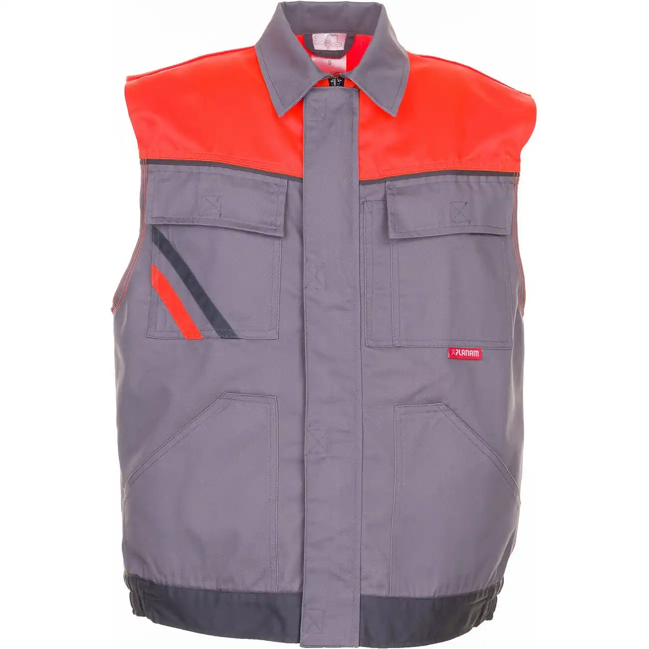 Arbeitsweste "VISLINE" in zink/orange/schiefer, 4XL - Thumbnail 1