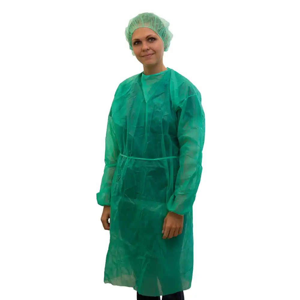 PP-Besuchermantel für Herren zum Binden grün | 100 Stk. pro Karton - Bild 1