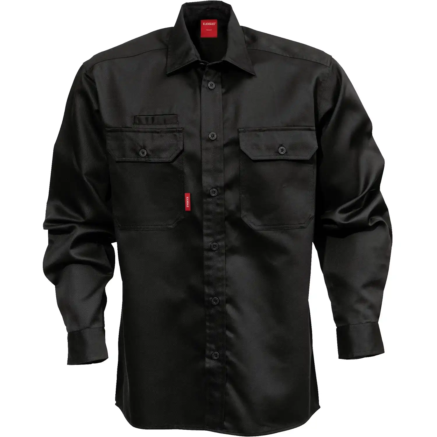 Arbeitshemd Langarm "7385 B60" in schwarz, S - Thumbnail 1