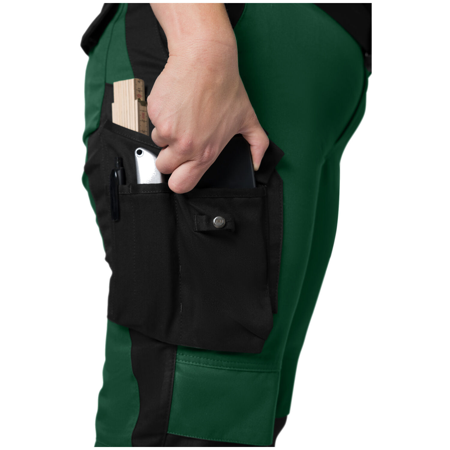 Damen Arbeitshose "ANNETTE" in grün/schwarz, 48 - Thumbnail 8