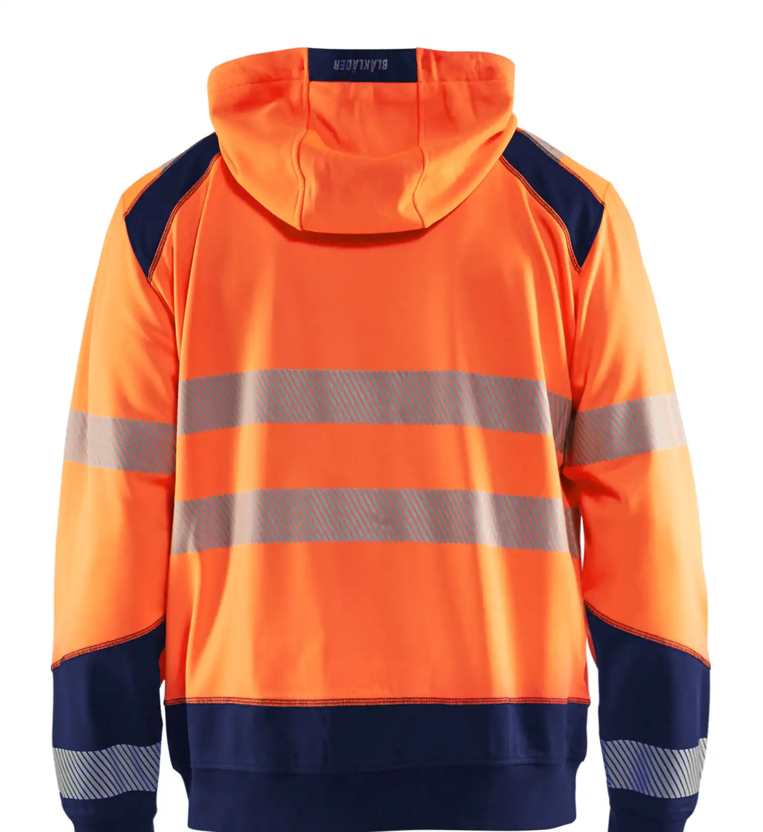 Warnschutz Kapuzen-Sweatjacke "3546" in orange/marine, 3XL - Thumbnail 2