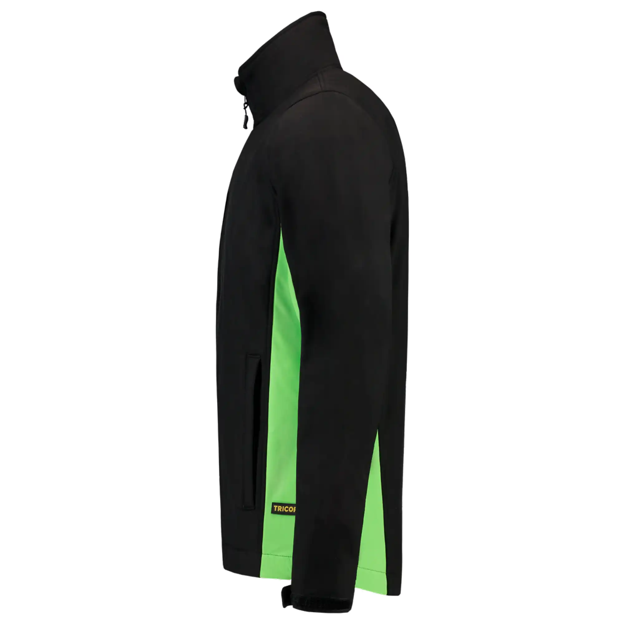 Softshelljacke Bicolor "402002" Workwear in XS, black/lime - Thumbnail 3