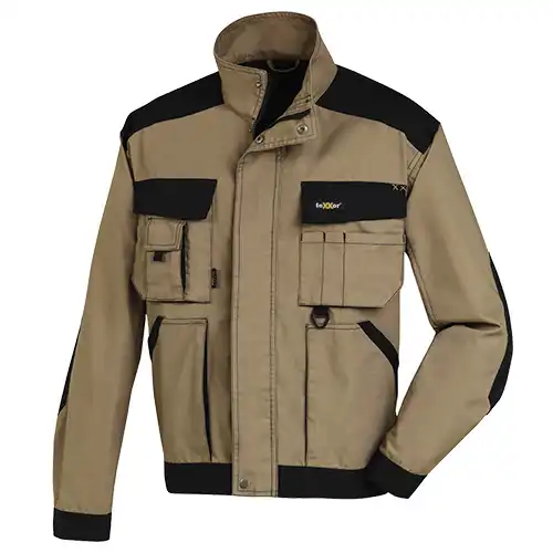 Bundjacke "ANTIGUA" Canvas in khaki/Schwarz, L - Bild 1