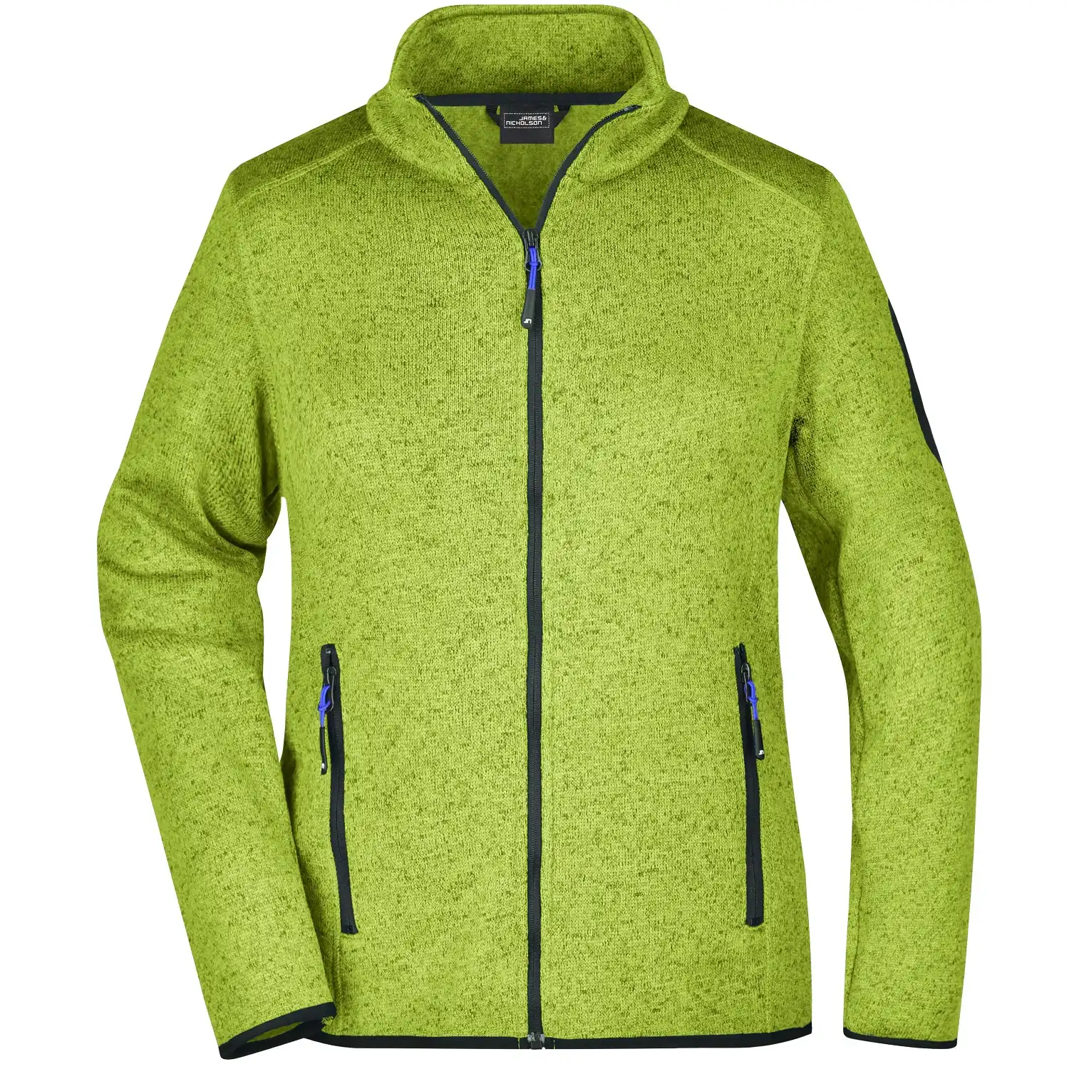 Damen Strickfleece-Jacke "JN761" in kiwi-melange, L - Bild 1