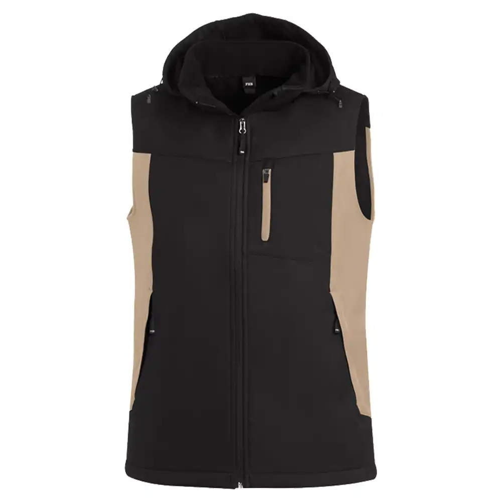 Softshellweste "JUSTUS" in beige/schwarz, L - Thumbnail 1