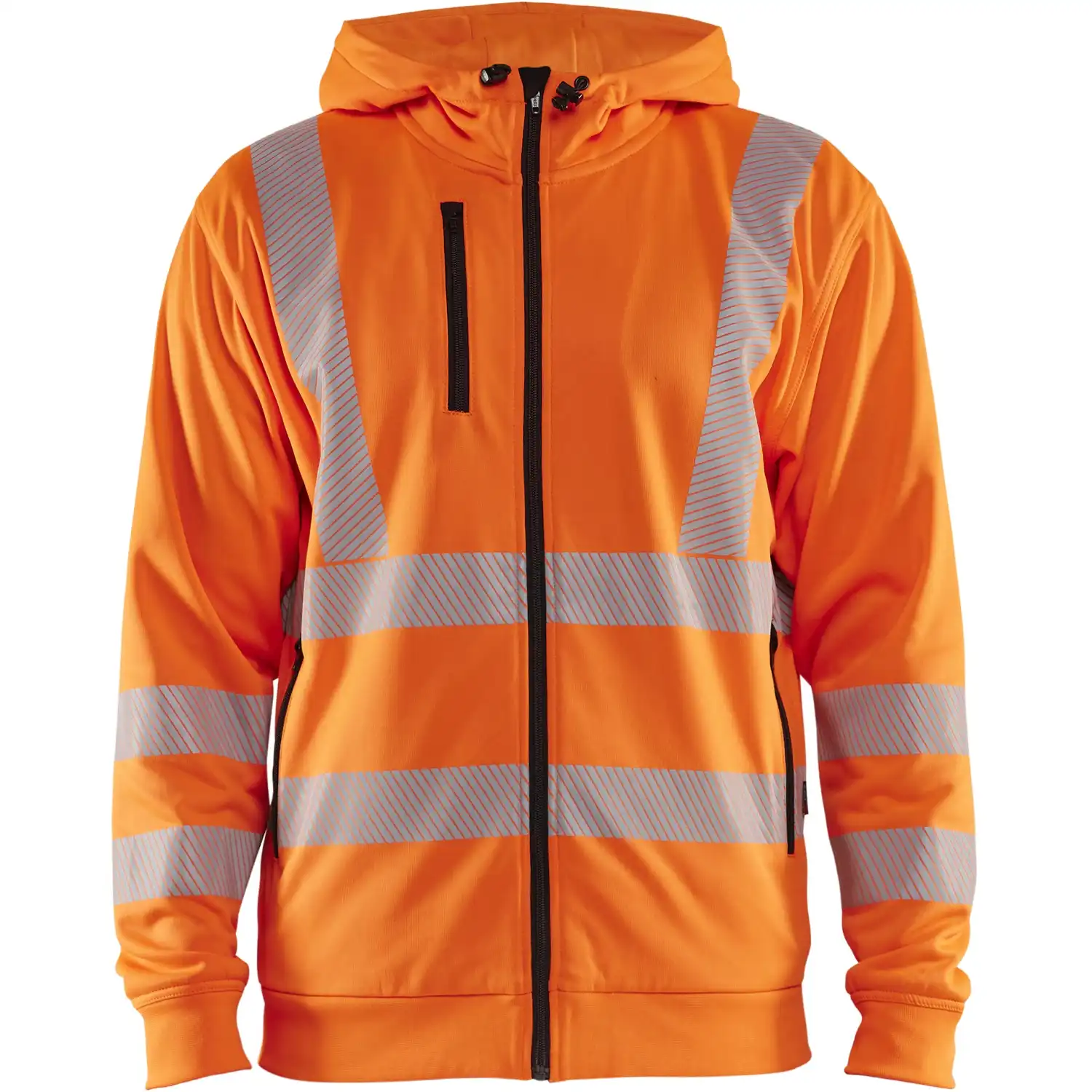 Warnschutz Kapuzen-Sweatjacke Kl. 3 "3565" in Orange, L - Thumbnail 1