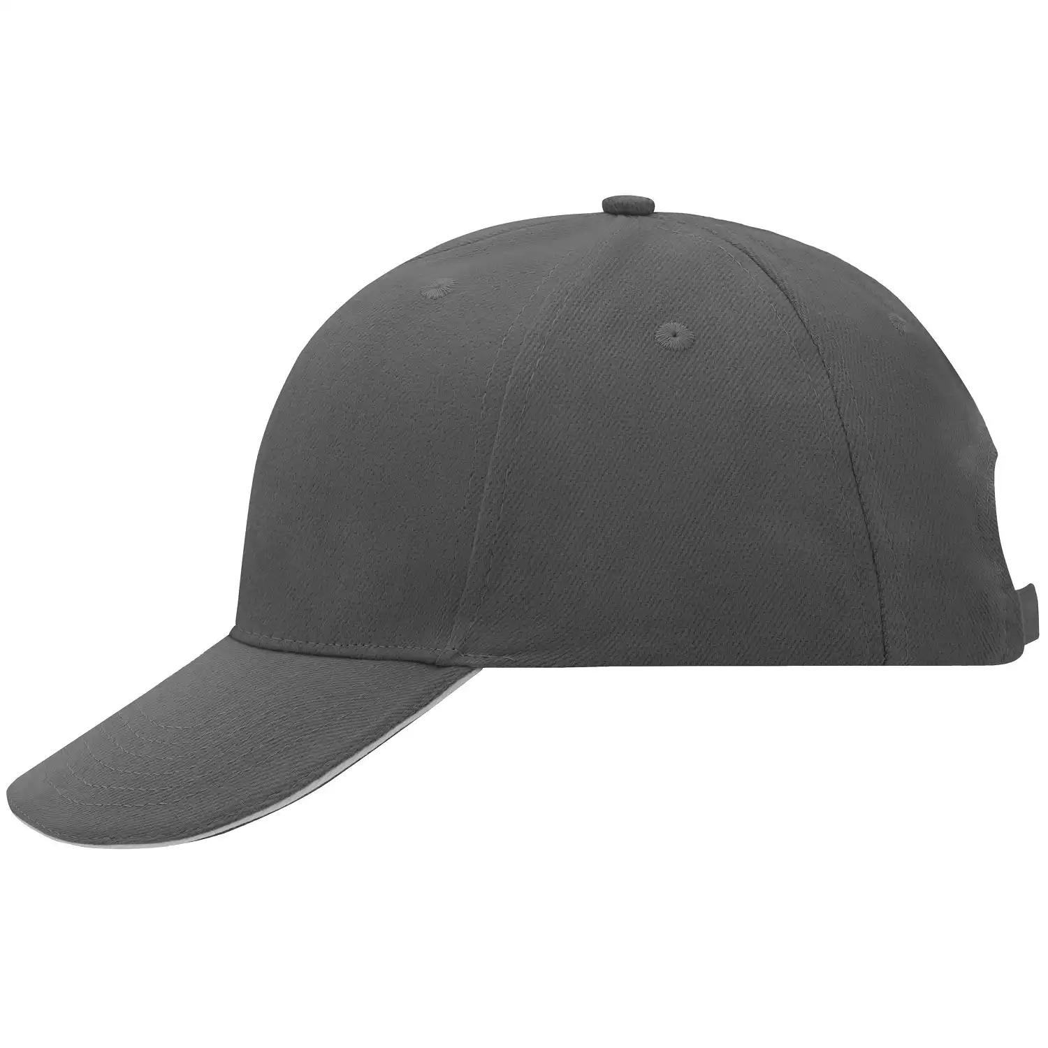 Basecap "MB024" 6-Panel-Sandwich in graphite - Thumbnail 1