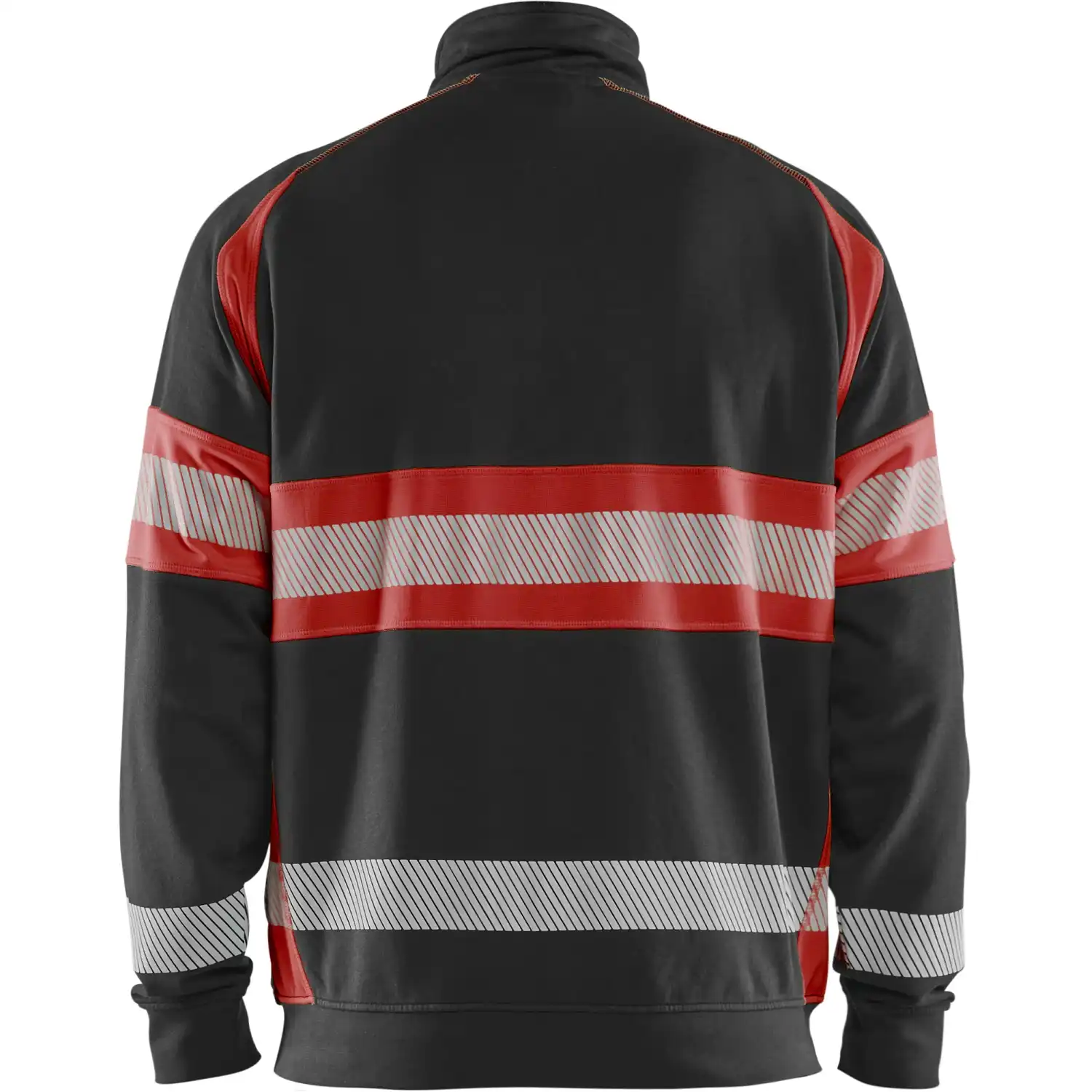 Warnschutz Sweatjacke Kl. 1 "3551" in schwarz/rot, 3XL - Thumbnail 2