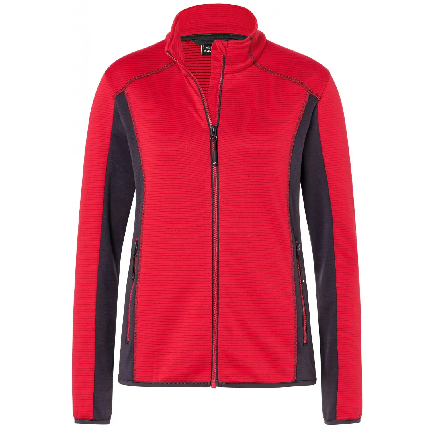 Damen Stretch-Fleece Jacke "JN783" in red/carbon, L - Bild 1
