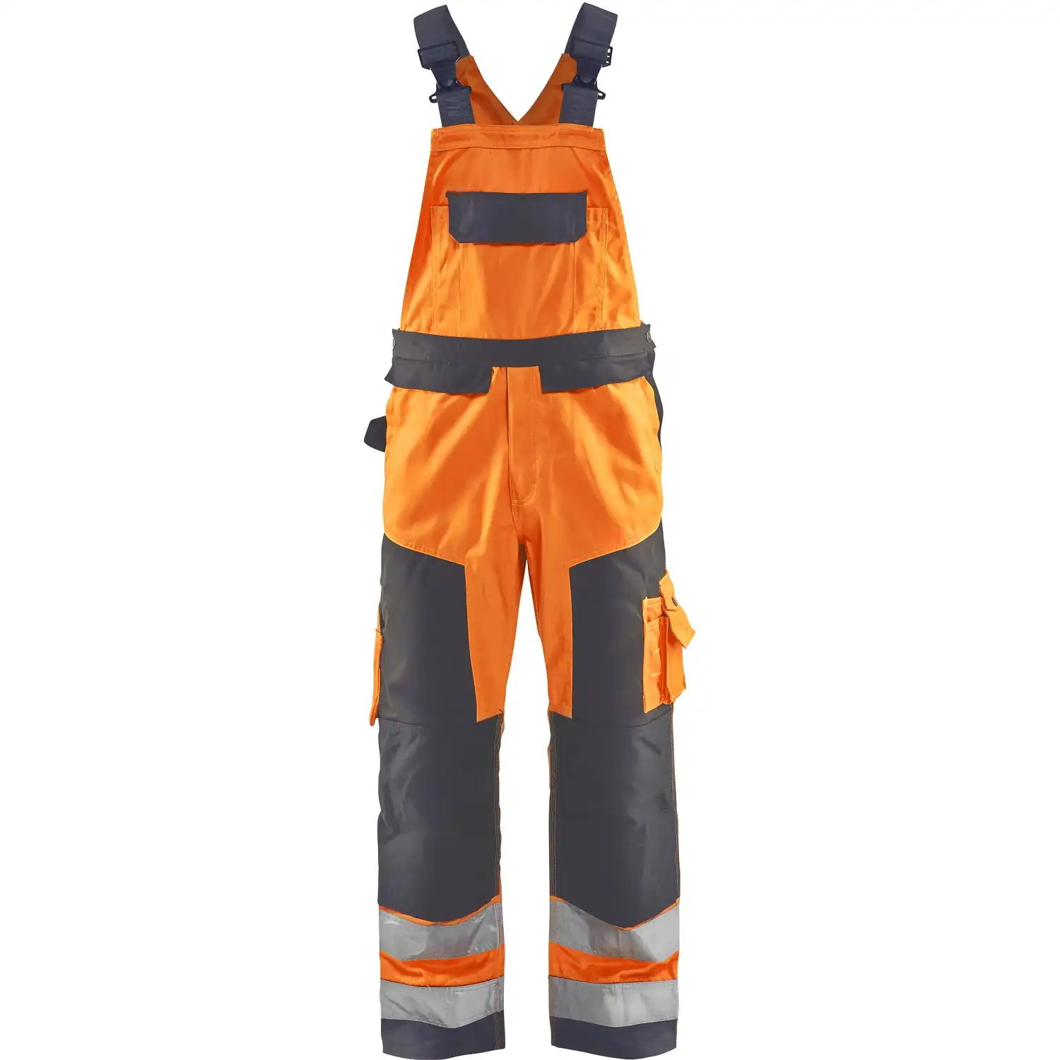 Warnschutz Latzhose "2660" in orange/mittelgrau, C50 - Thumbnail 1