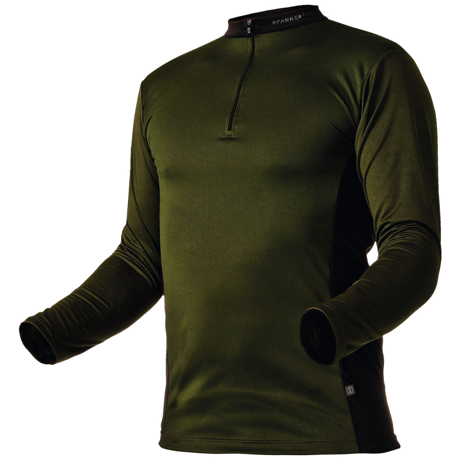 Funktionsshirt langarm "ZIPP-NECK" in waldgrün, XS - Bild 1