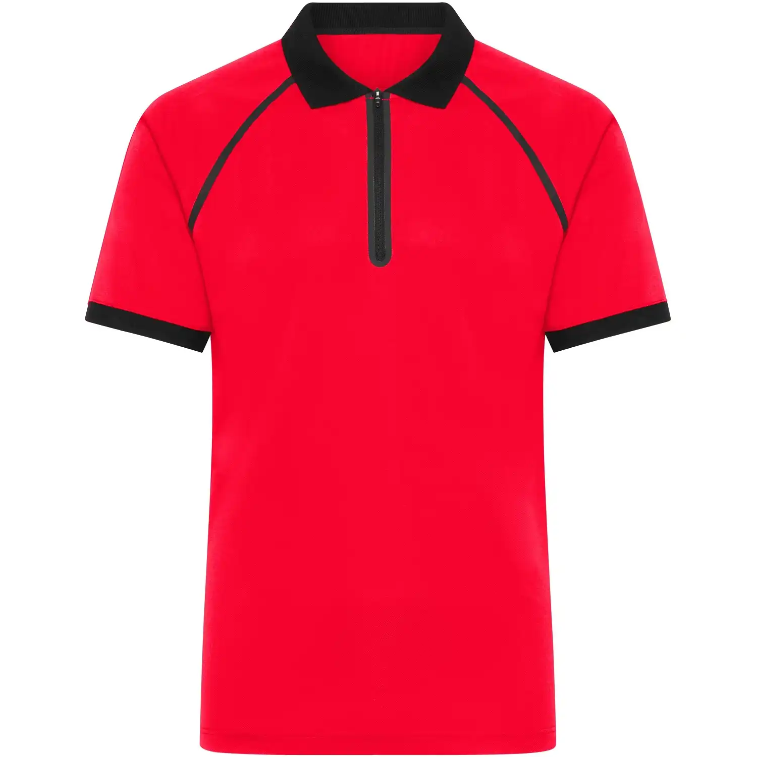 Zip Polo-Shirt "JN1308" in light-red/black, 3XL - Thumbnail 1