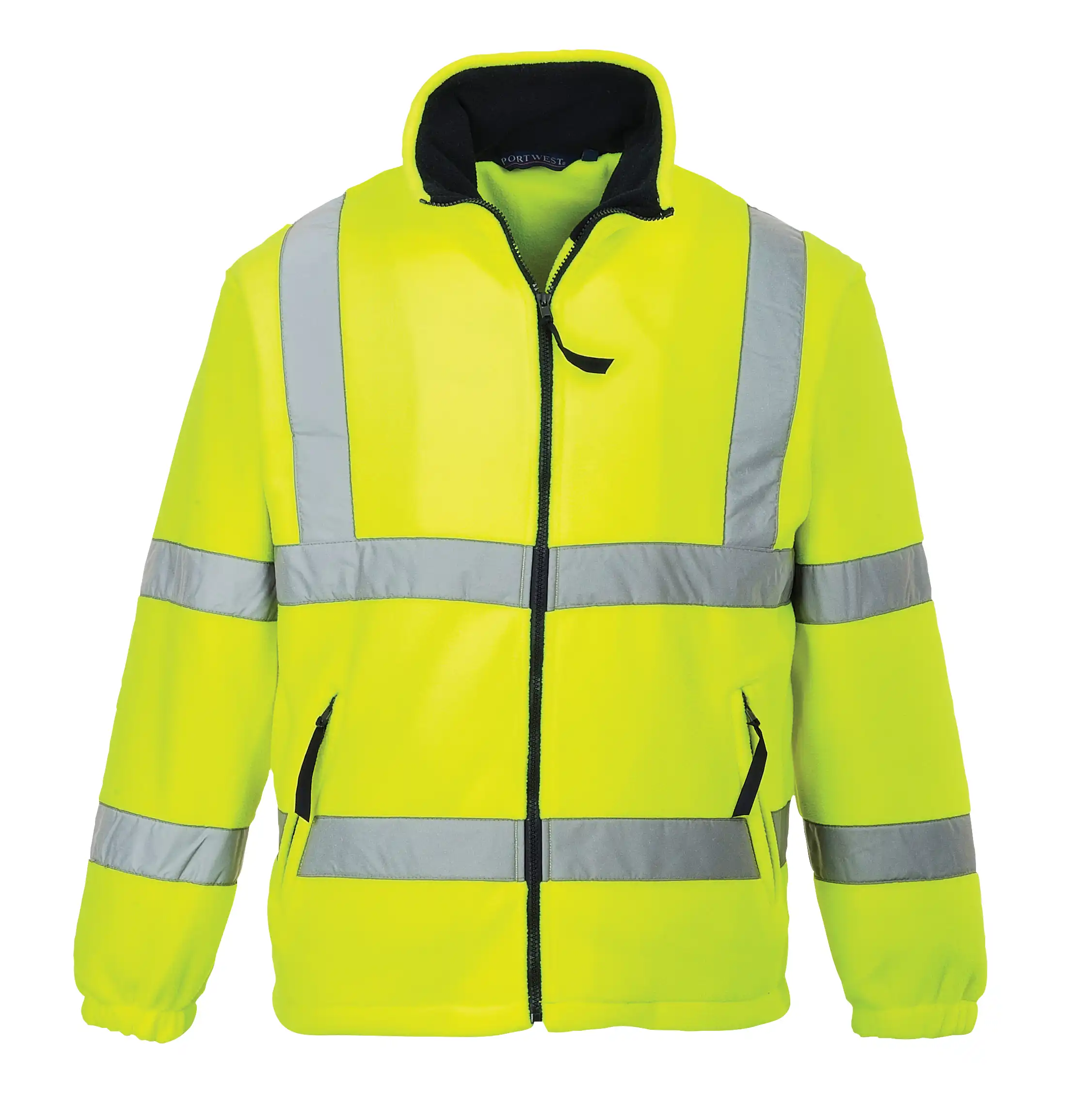 Warnschutz Fleecejacke Mesh-Futter "F300" in gelb, M - Bild 1