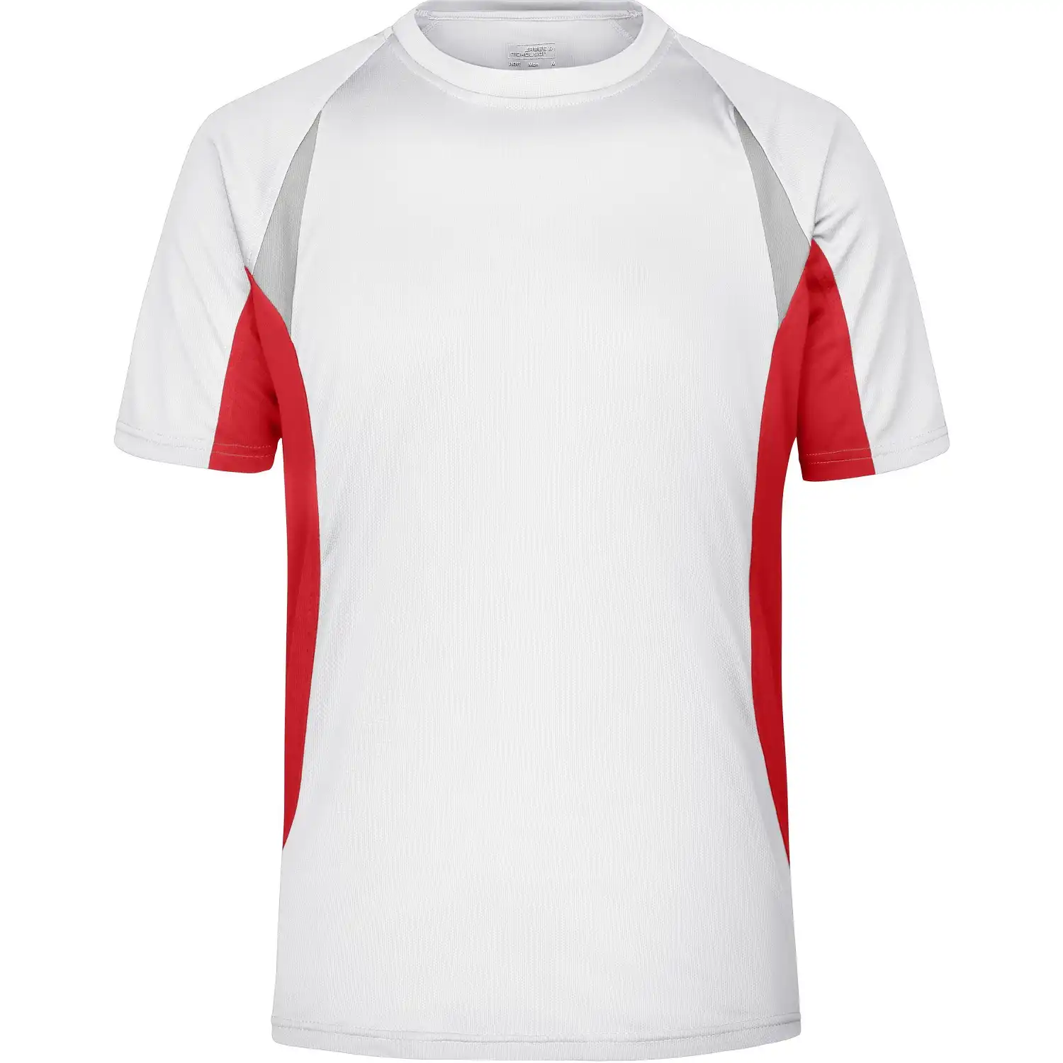 Funktions-Laufshirt "JN391" in white/red, 3XL - Thumbnail 1