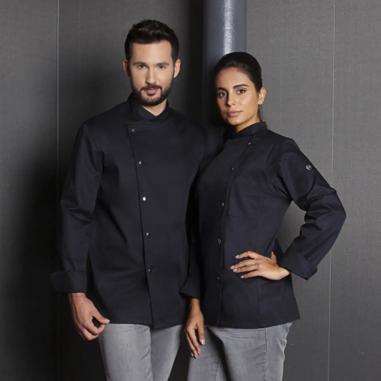 Damen Kochjacke Larissa "JF 3" in schwarz, 48 - Thumbnail 8