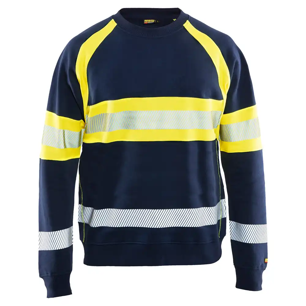 Warnschutz Pullover "3359" in marine/gelb, XL - Thumbnail 1