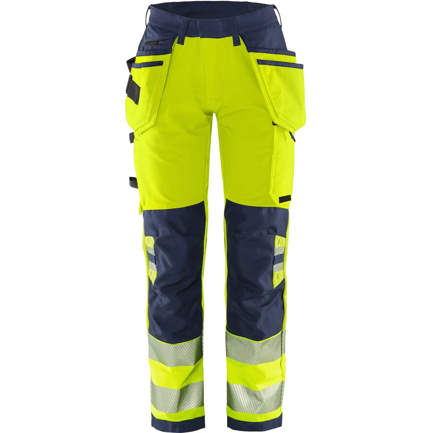 Damen Warnschutz Stretch Handwerkerhose Kl. 2 "2664 GSTP" Green Stiby in gelb/marine, R34 - Thumbnail 1
