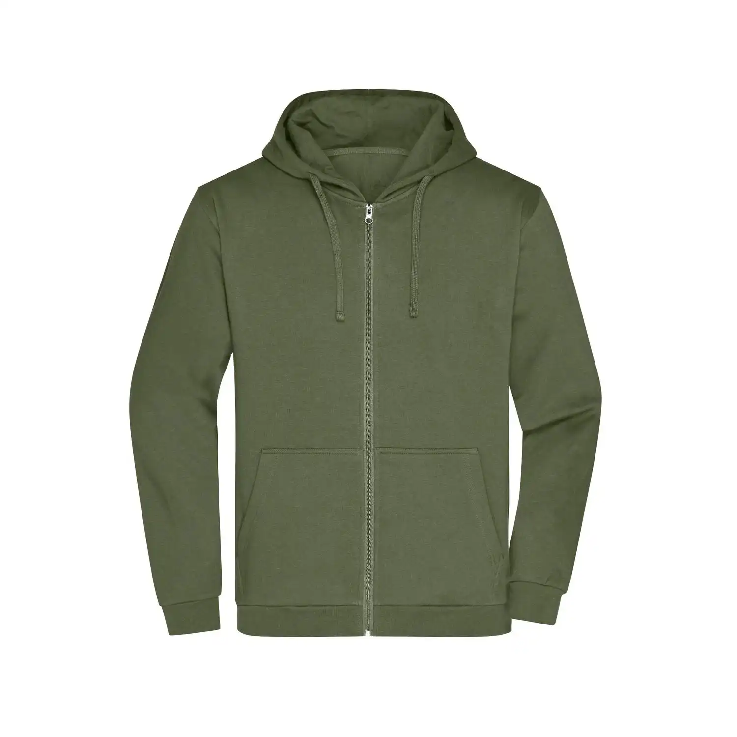 Men's Promo Zip Hoody in olive, L - Thumbnail 1