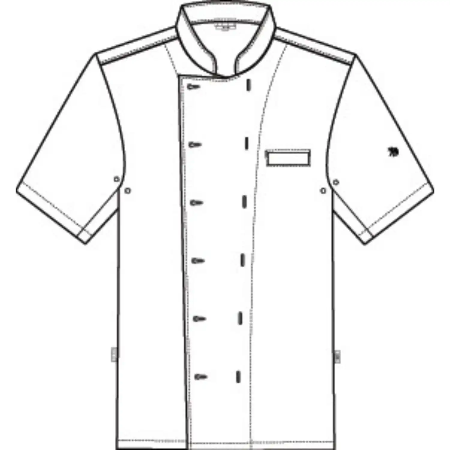 Kochjacke Kurzarm "5567" in schwarz, XL - Thumbnail 4