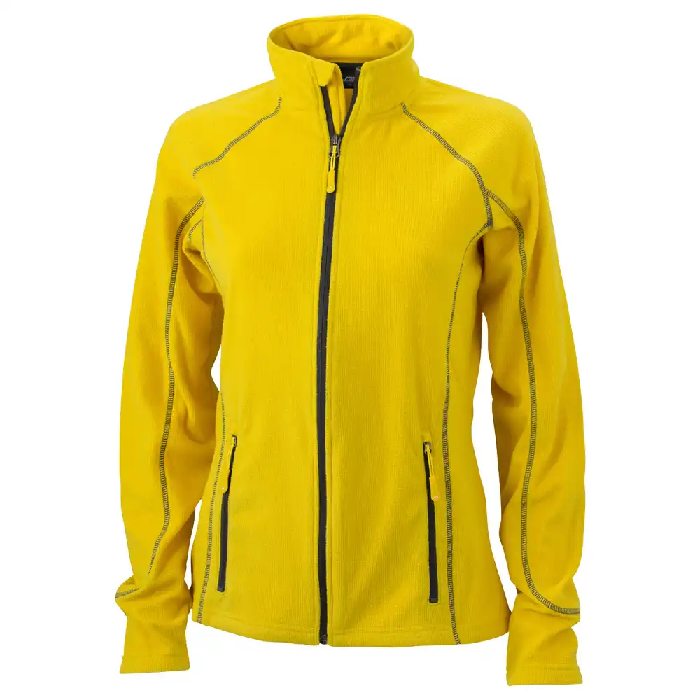 Damen Structure Fleecejacke "JN596" in gelb, L - Thumbnail 1