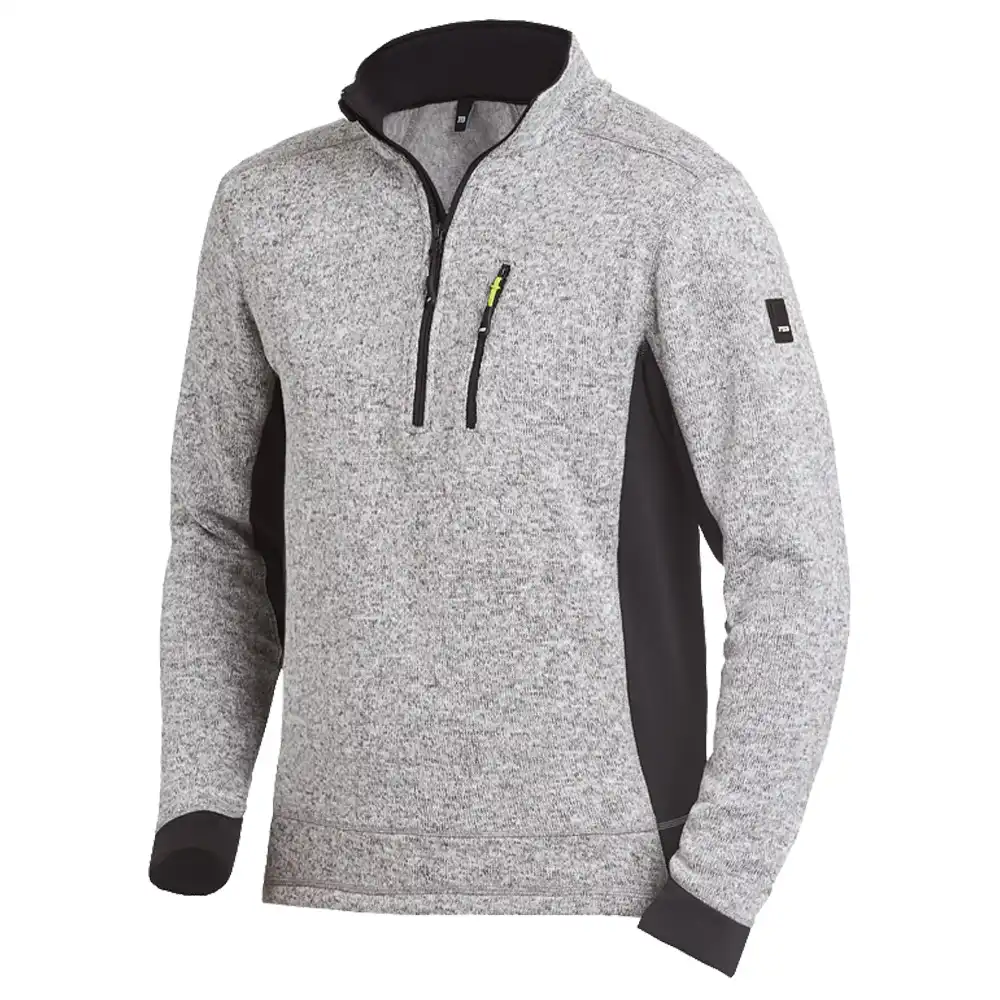 Strick-Fleece-Troyer "PATRICK" in grau/schwarz, M - Thumbnail 1