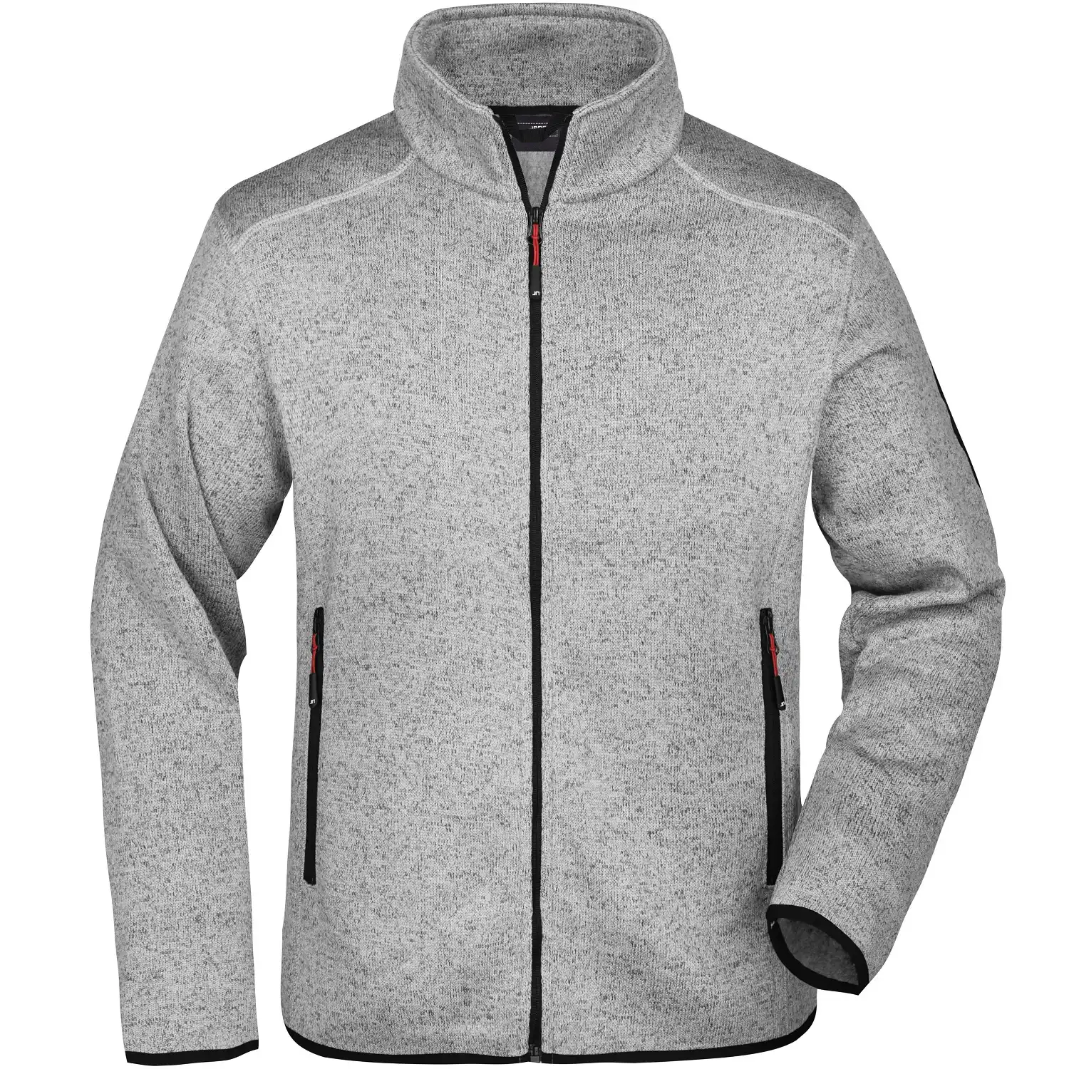 Strickfleece-Jacke "JN762" in light-grey-melange, 3XL - Bild 1