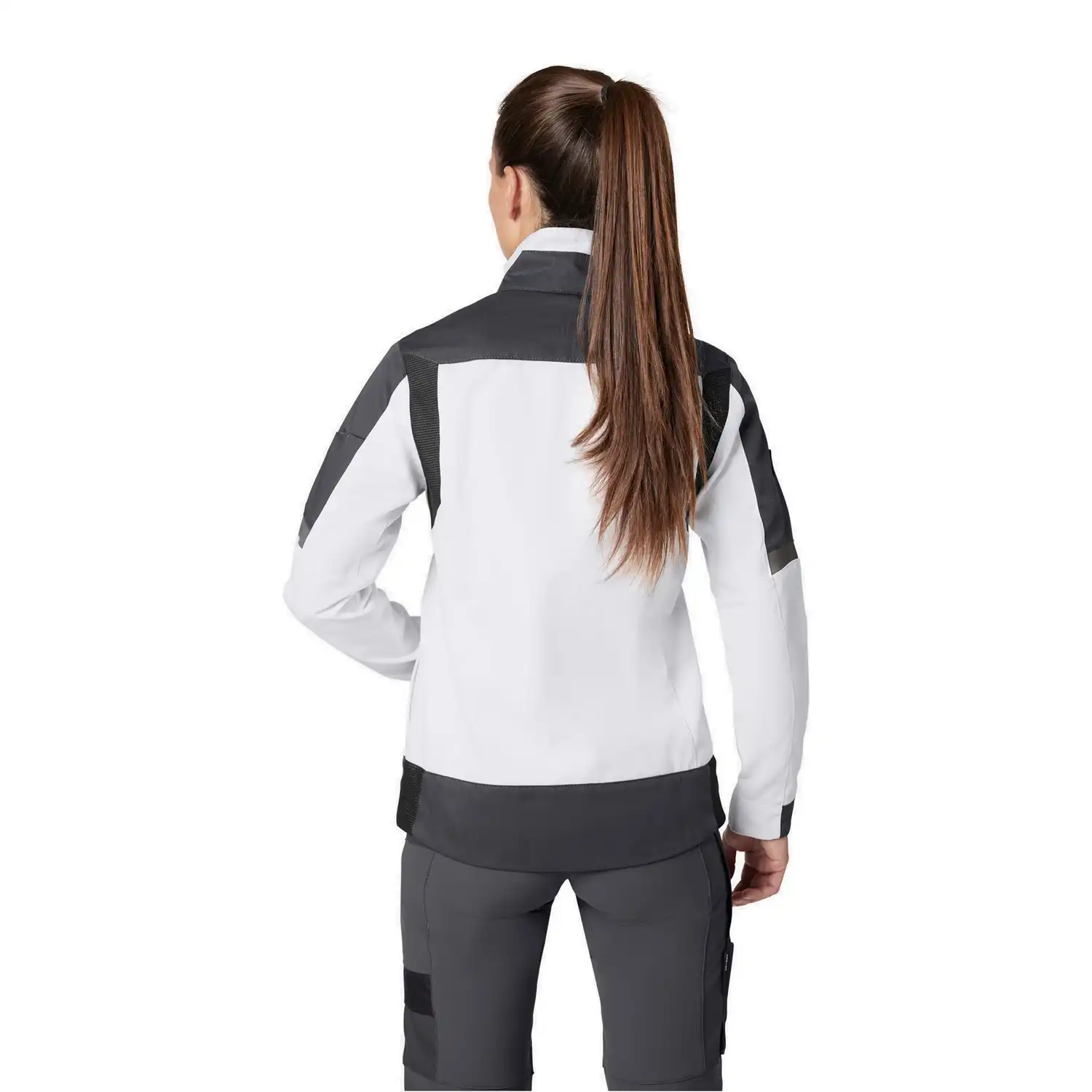Damen Arbeitsjacke "ANDREA" in weiß/anthrazit, XXL - Thumbnail 2