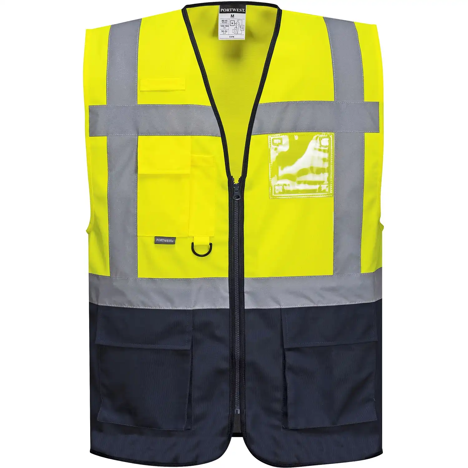 Warnweste Executive "WARSCHAU" Kl. 1 in gelb/marine, L - Thumbnail 1