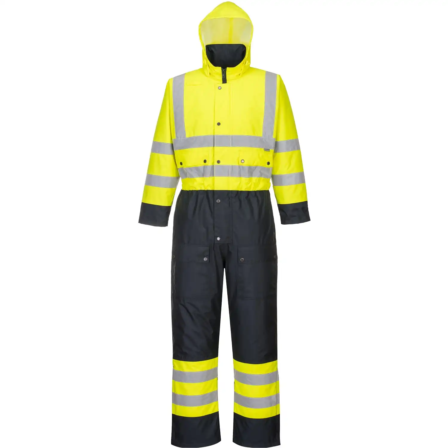 Warnschutz Winter Overall "S485" Kontrast in gelb/marine, L - Thumbnail 1