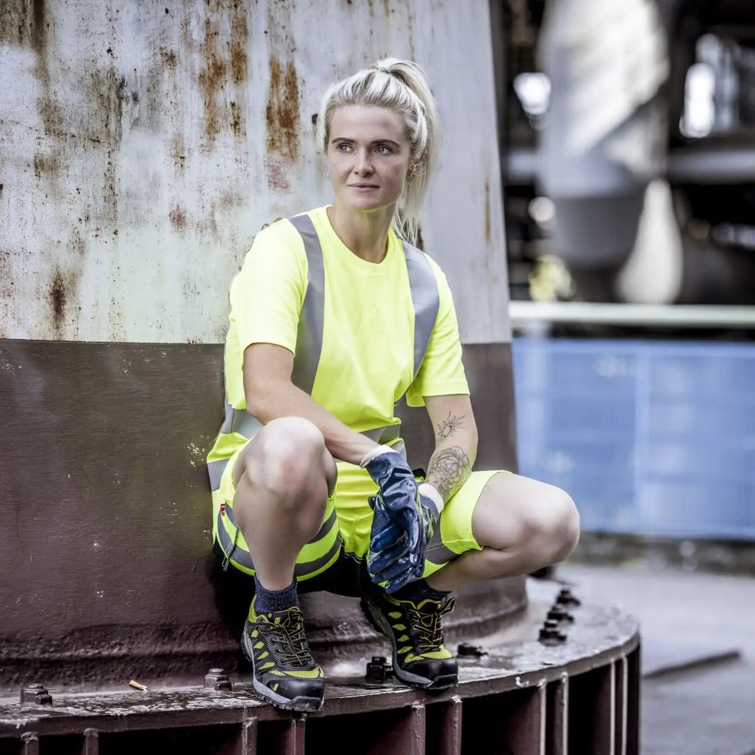 Sicherheitshalbschuhe S1P "PRO STEP" schwarz/lime in 36 - Thumbnail 4