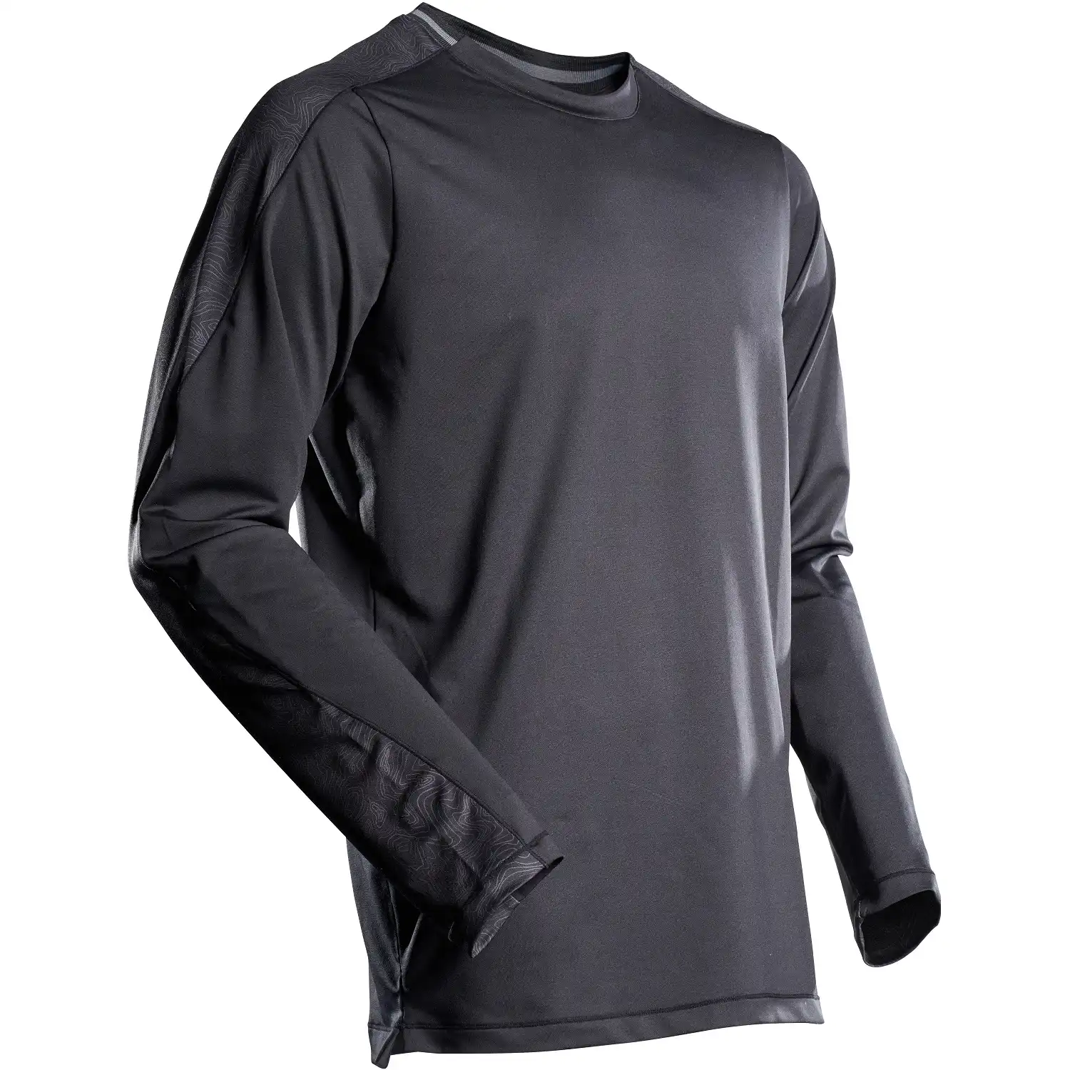 Funktions Langarmshirt "22481-618" Customized in schwarz, 4XL - Thumbnail 1