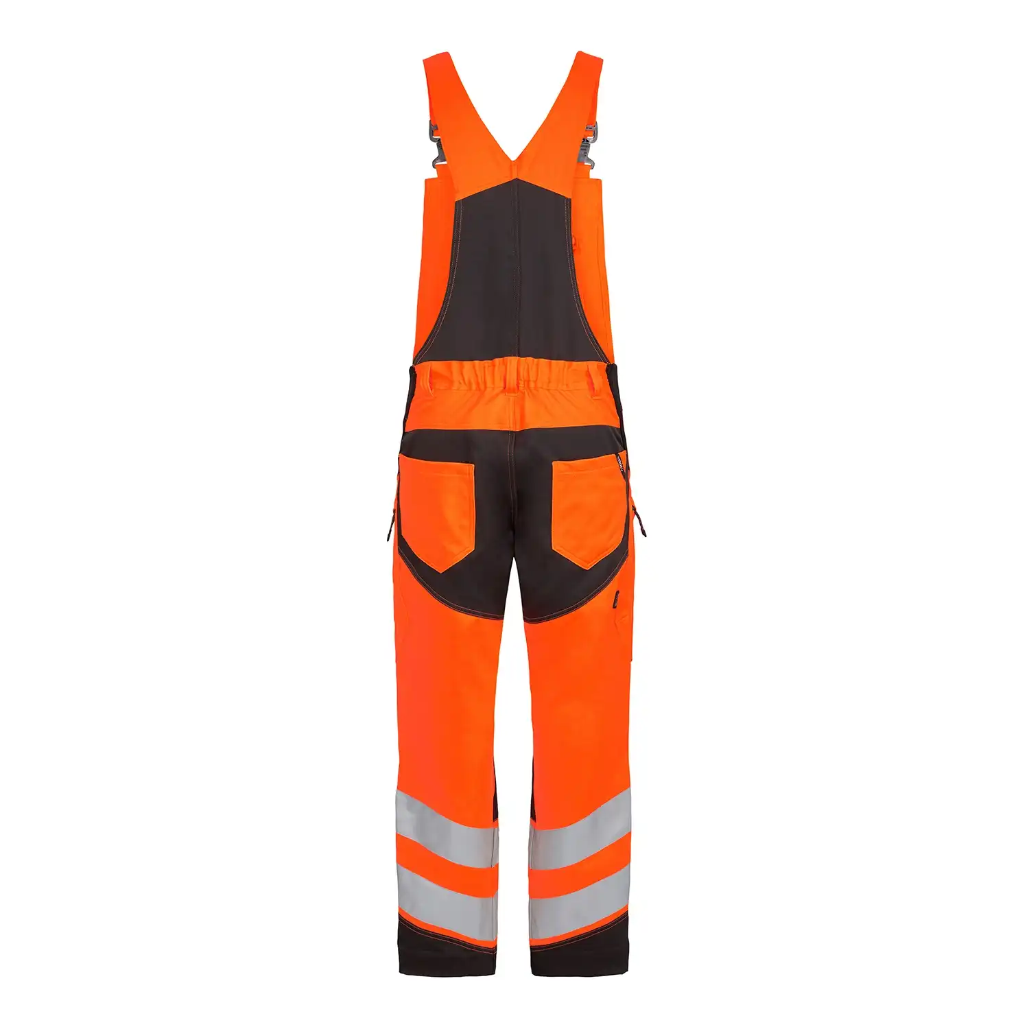 Warnschutz Stretch Latzhose "3544-314" Safety Kl. 2 in orange/grau, 56 - Thumbnail 2