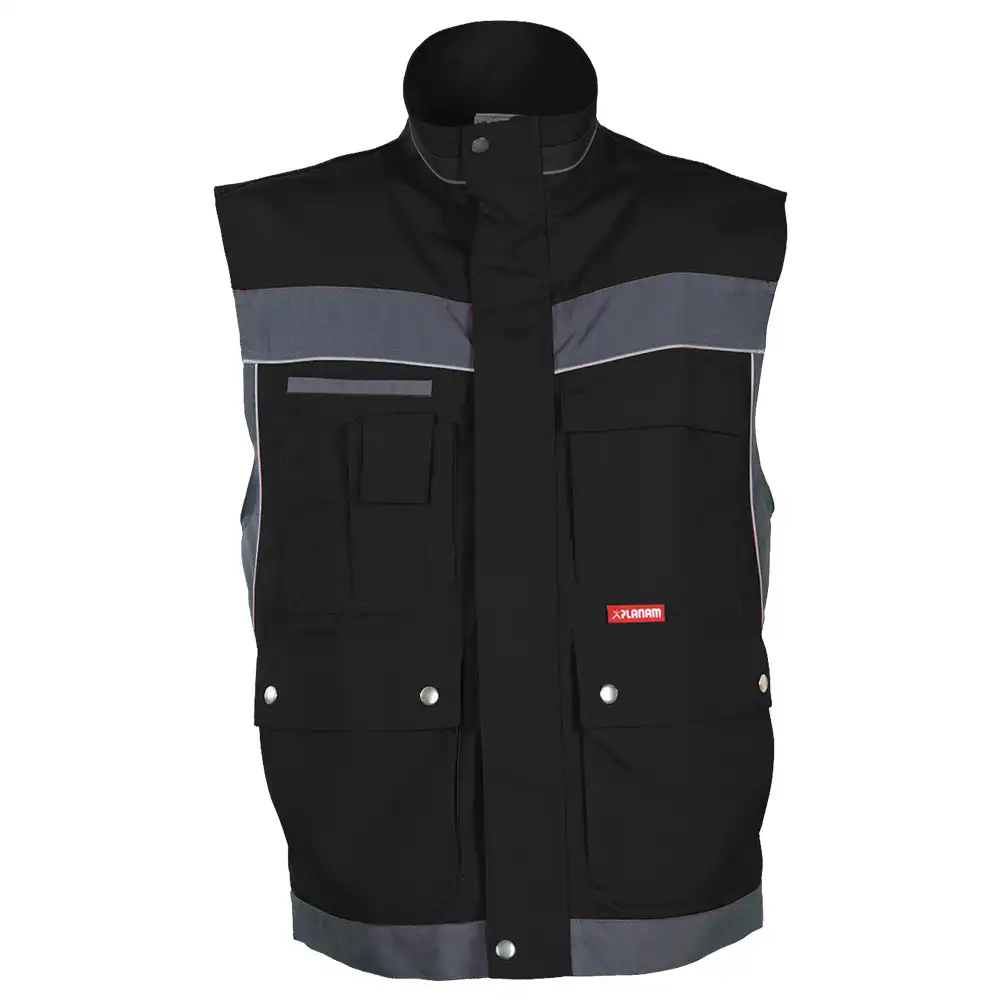Arbeitsweste "PLALINE" in schwarz/zink, 3XL - Thumbnail 1