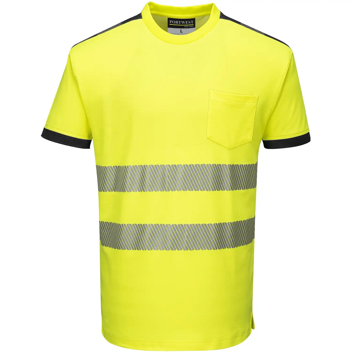 Warnschutz T-Shirt "T181" PW3 in gelb/schwarz, L - Bild 1