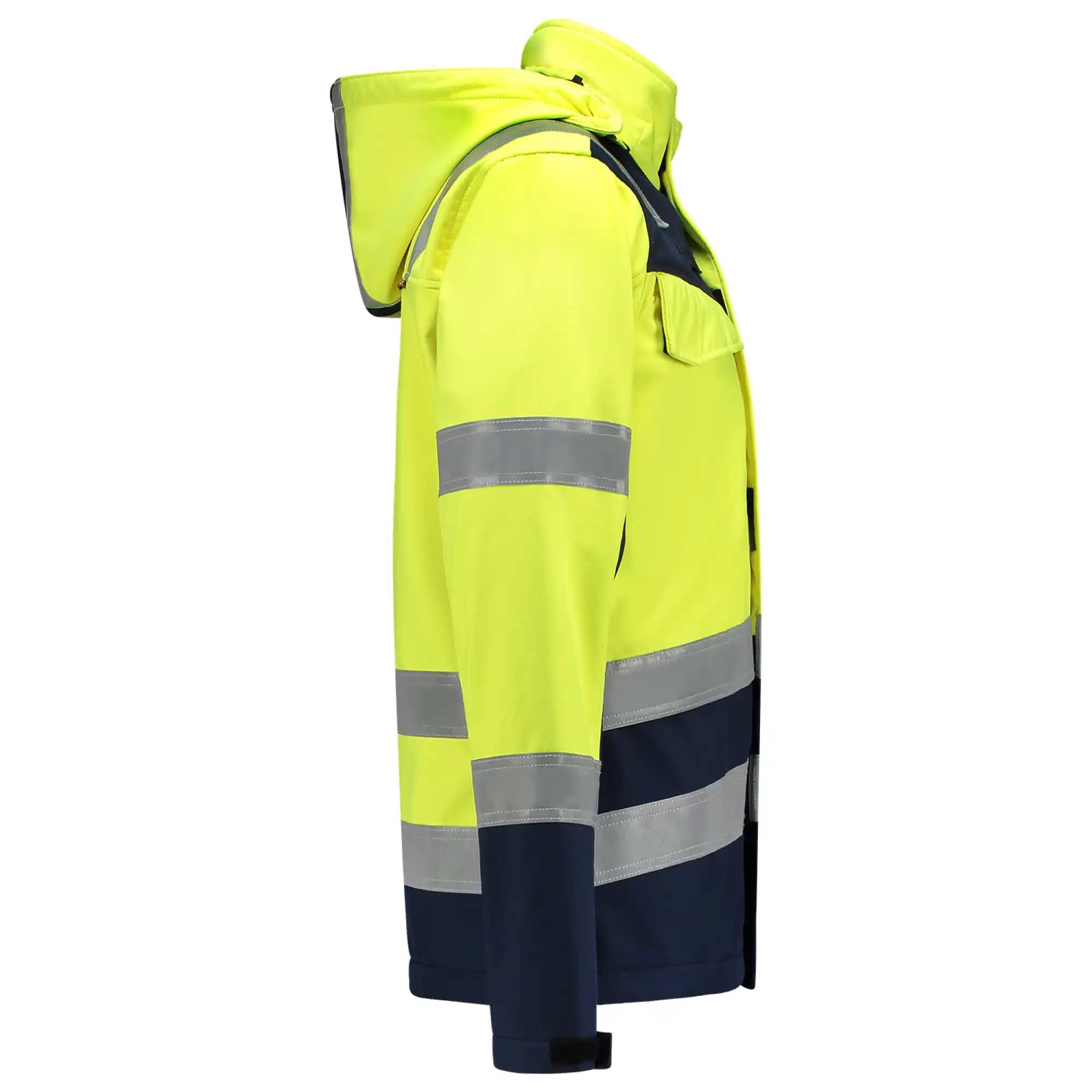 Multinorm Softshelljacke "403011" Safety yellow/ink in 3XL - Thumbnail 4