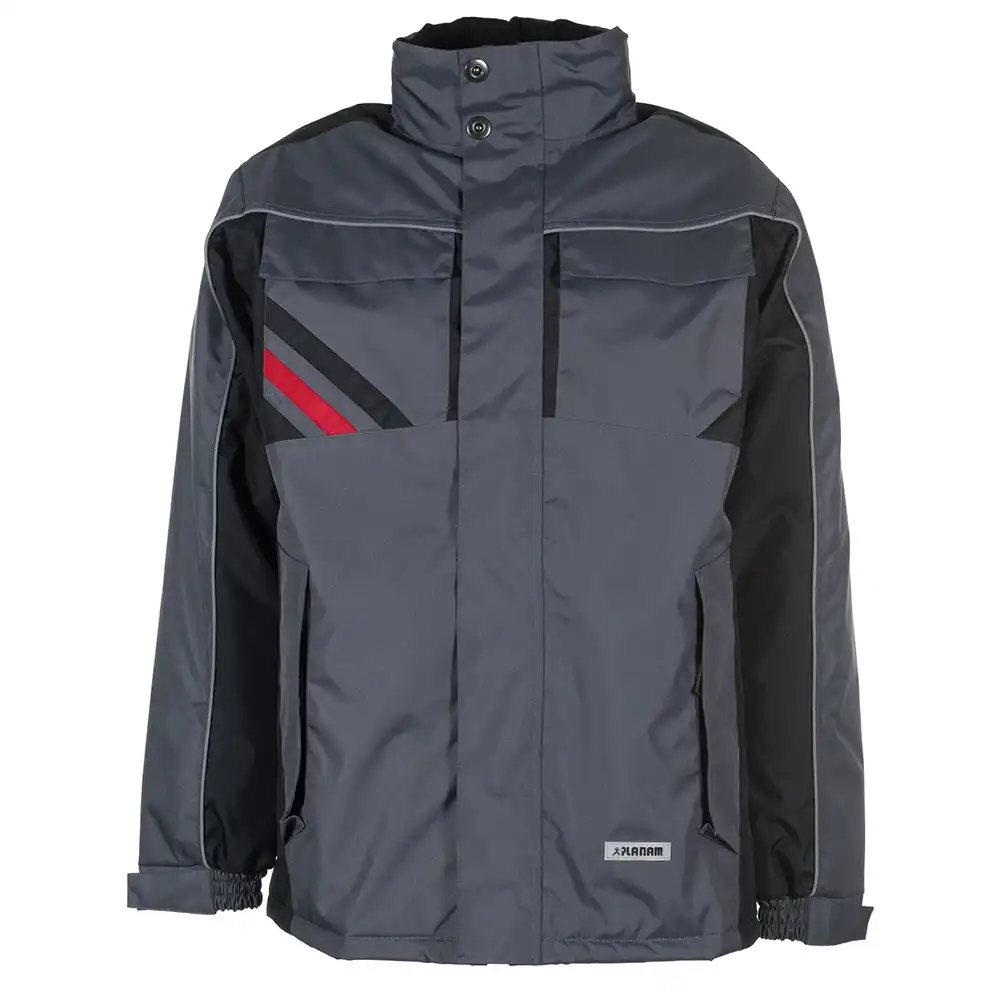 Winterjacke "HIGHLINE" in schiefer/schwarz/rot, 5XL - Thumbnail 1