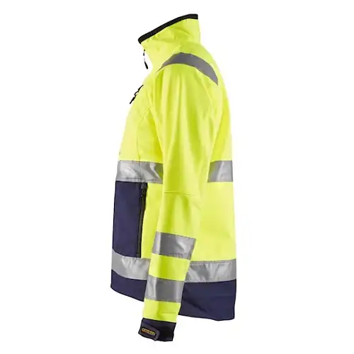 Damen Warnschutz Softshelljacke "4902" in gelb/marine, 3XL - Thumbnail 3