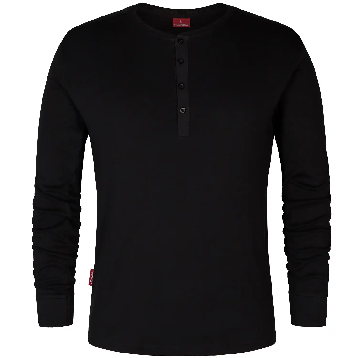 Langarmshirt Henley-Grandad "9257-565" Extend in schwarz, L - Bild 1