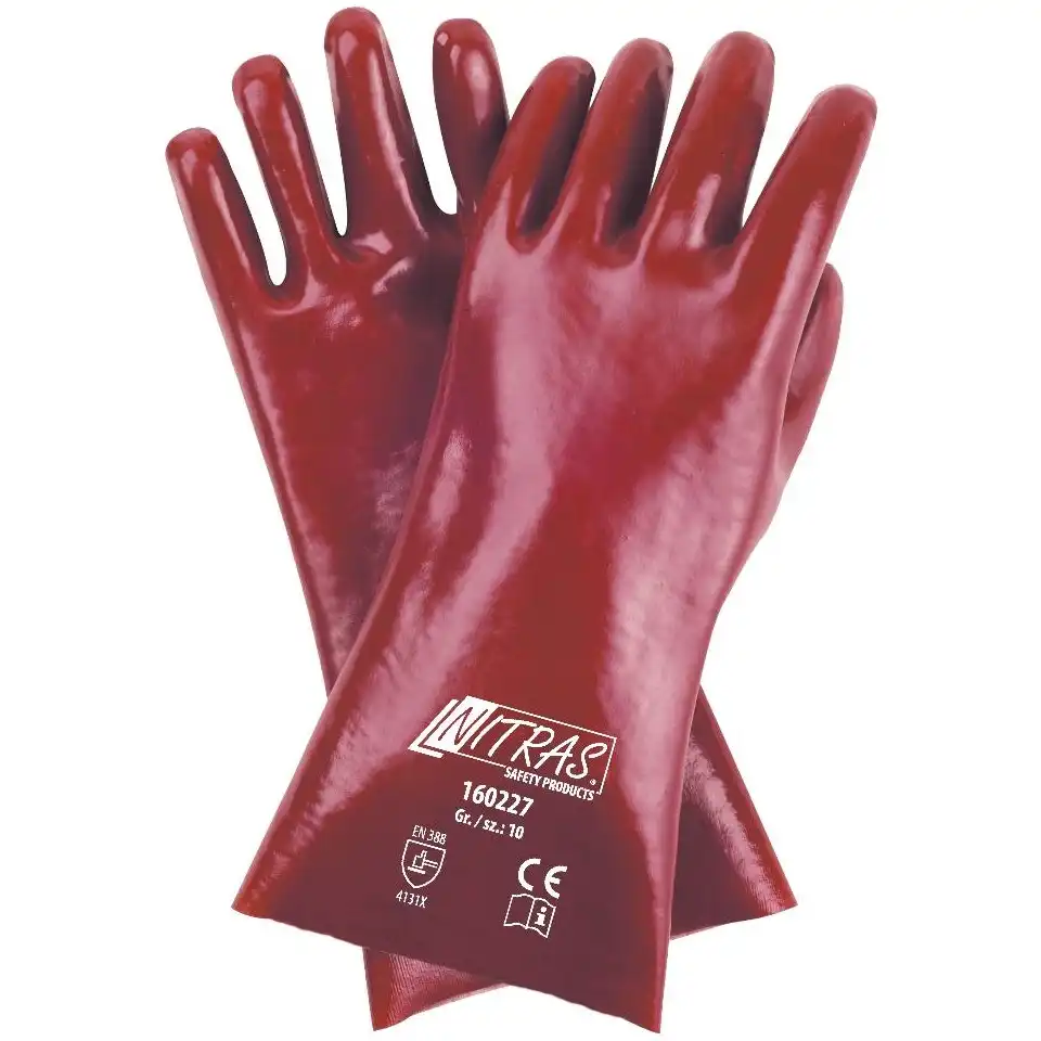 PVC Baumwoll Handschuhe vollbeschichtet 27cm “160227“ Größe 10 - Bild 1