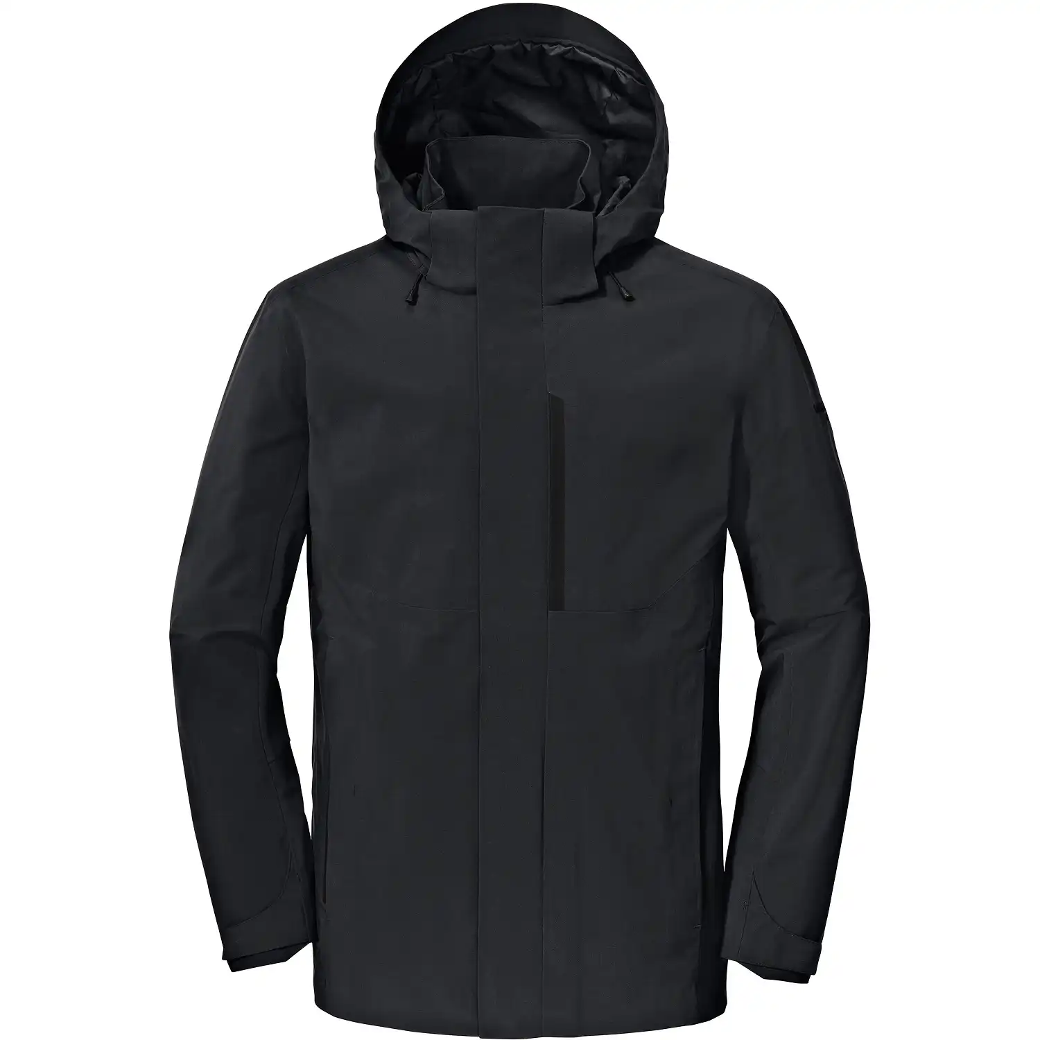 Regenjacke "WETTER-FEST" Zipin in schwarz, L - Bild 1