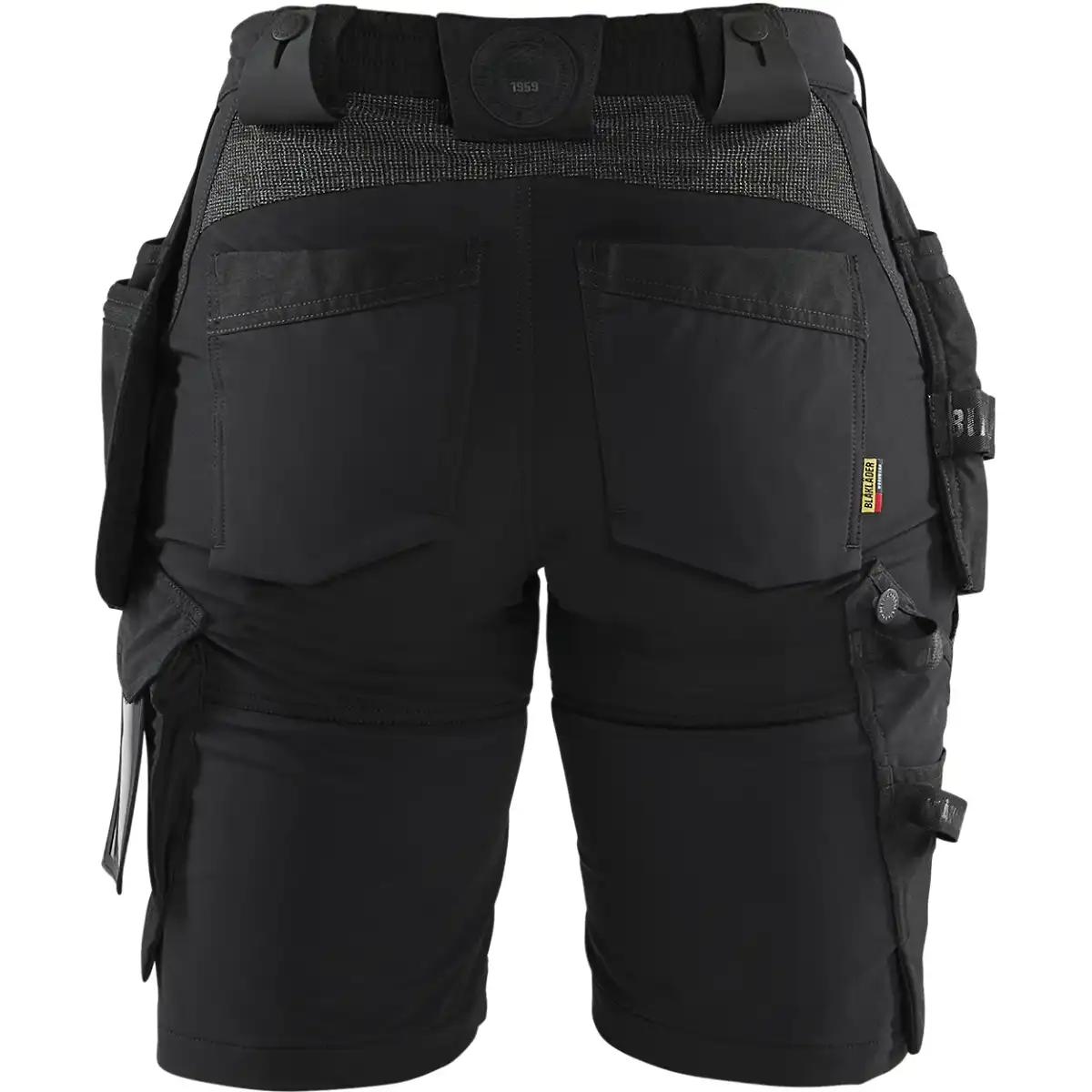 Damen Stretch Handwerkershorts "7183" in schwarz/dunkelgrau, C38 - Thumbnail 2