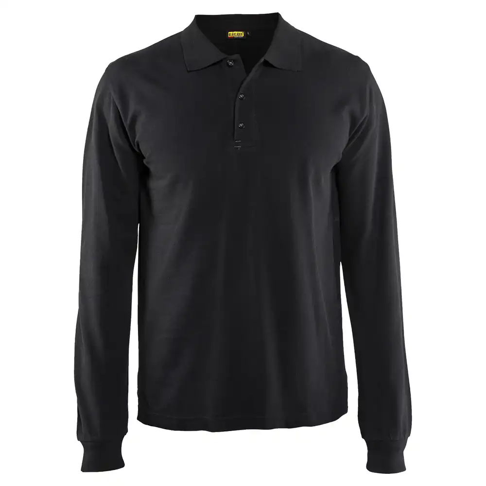 Langarm Polo-Shirt "3388" in schwarz, 3XL - Thumbnail 1